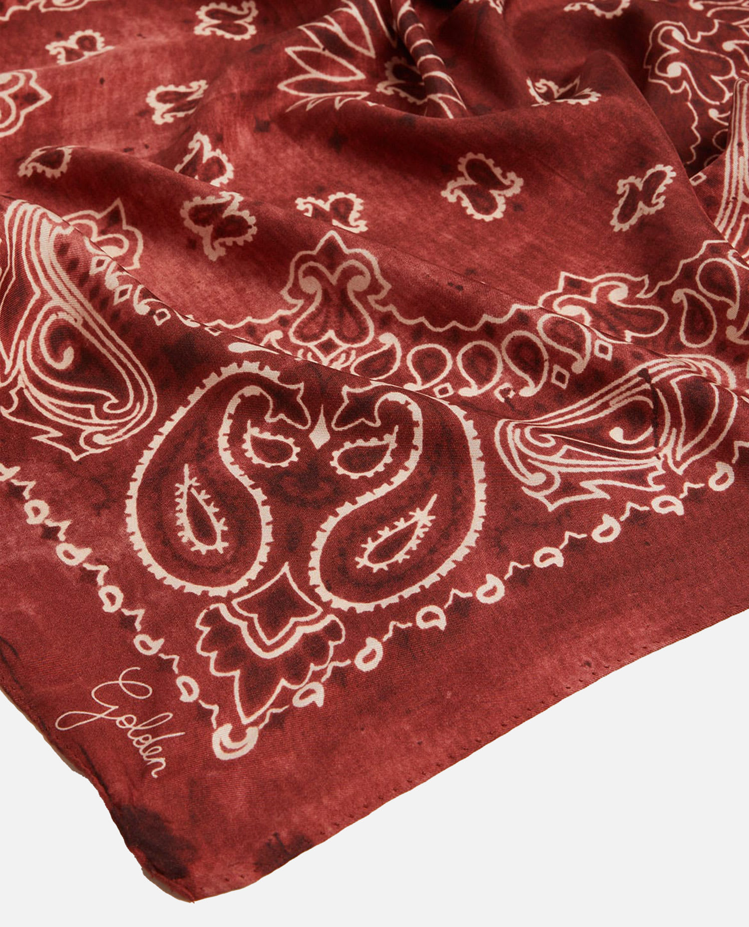 Golden Goose Golden Foulard Paisley Print Silk In Red