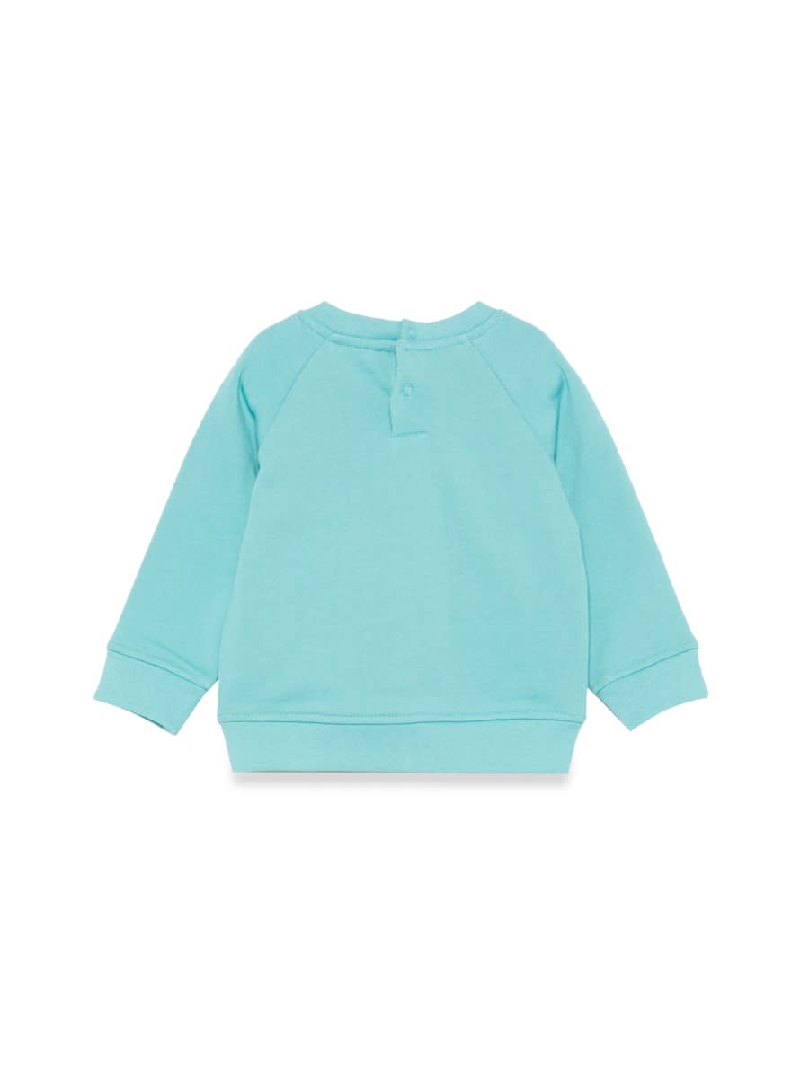 Stella Mccartney Light Blue Sweatshirt For Baby Boy With Frog In Multicolour
