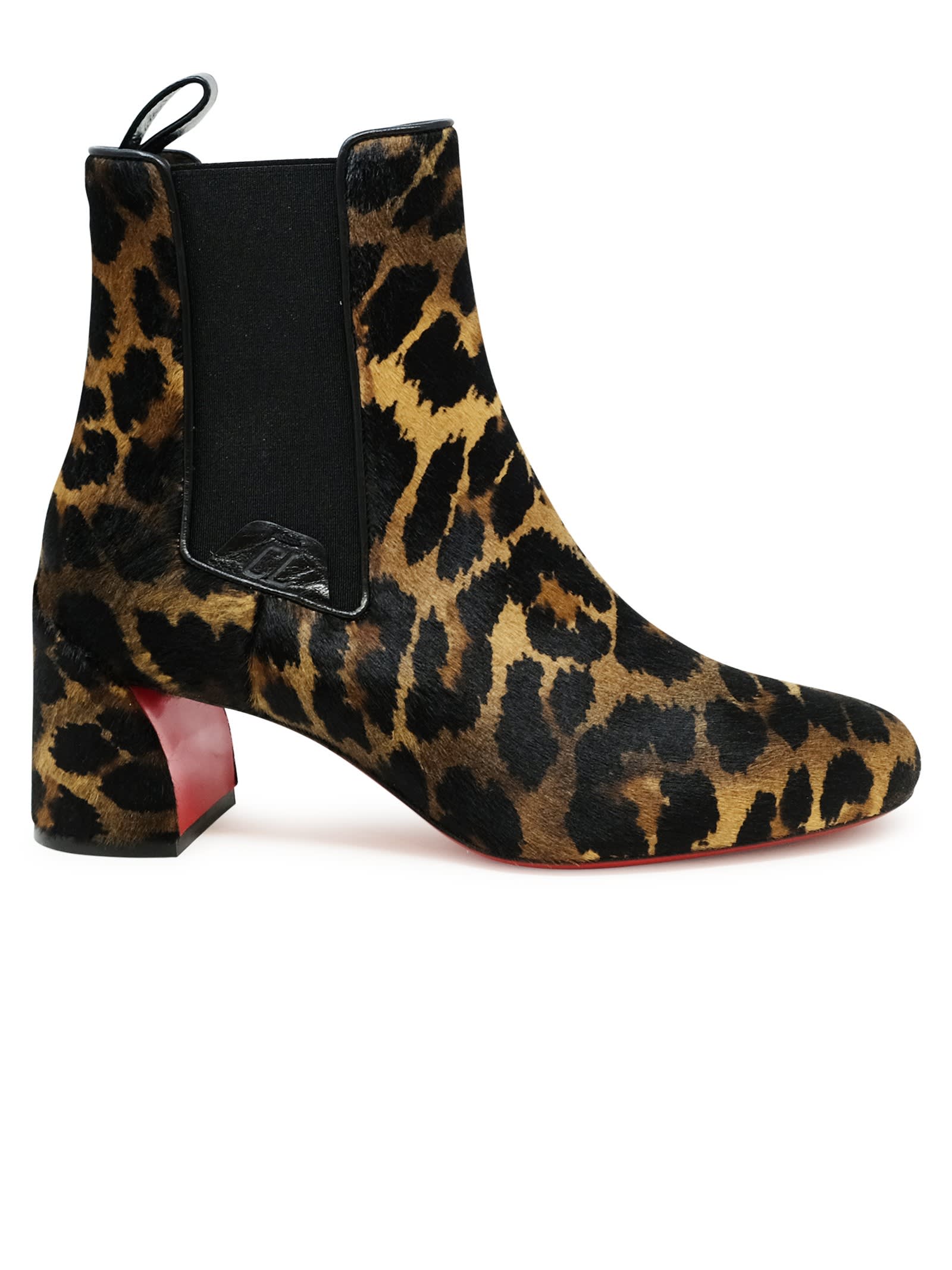 Christian Louboutin Leopard Print Pony Turelastic 55 Ankle Boots