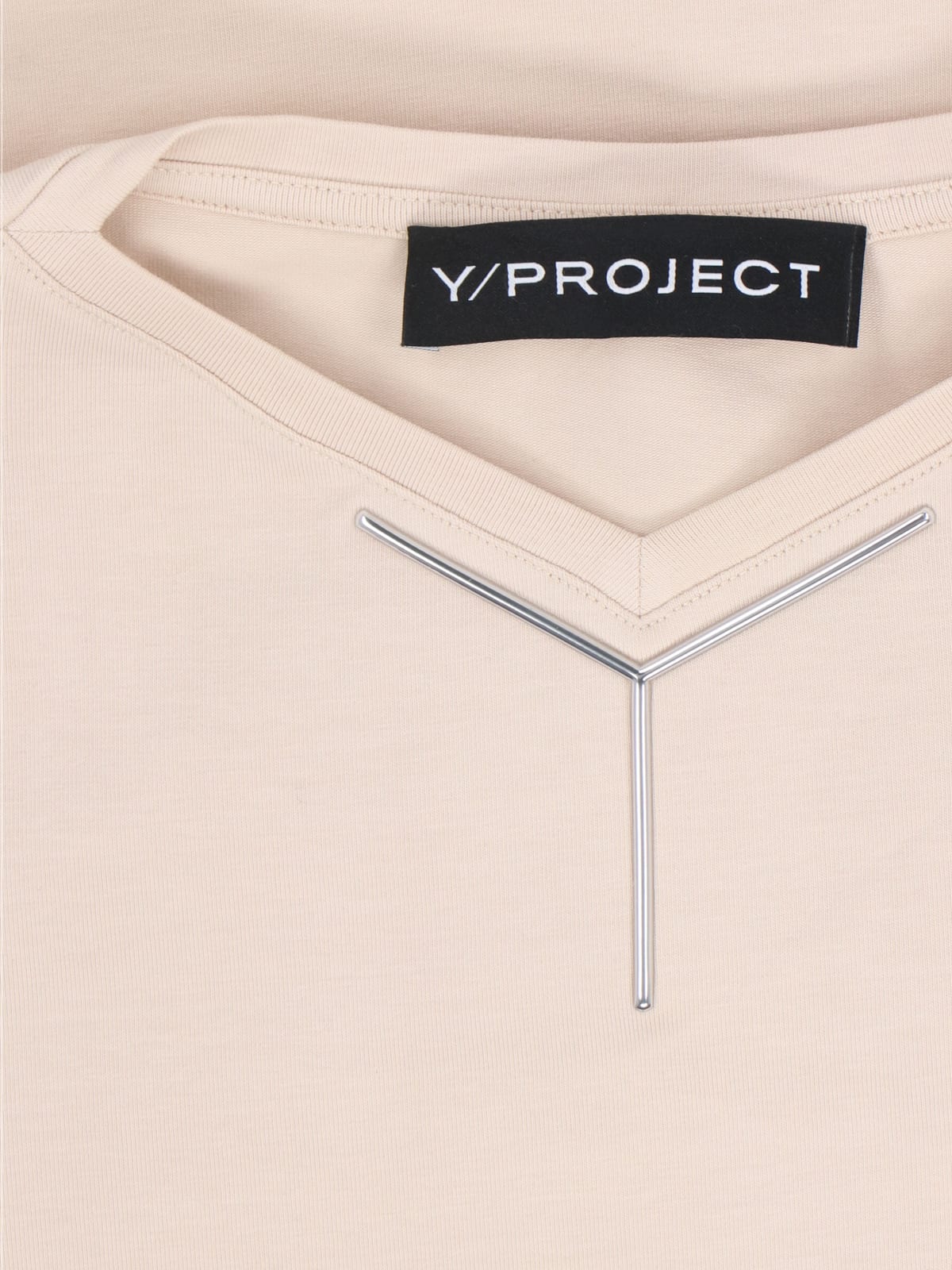 Y/project "y Chrome Baby" Logo T-shirt In Beige