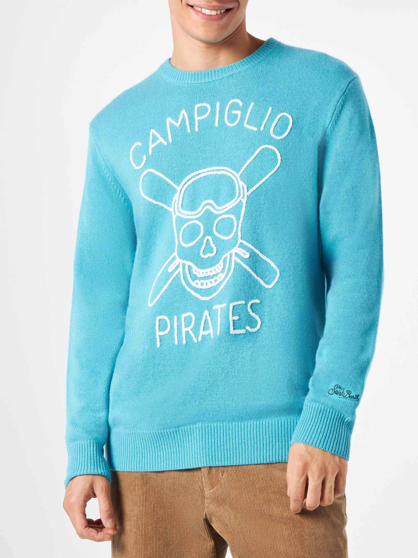 MC2 Saint Barth Man Sweater With Campiglio Pirates Embroidery
