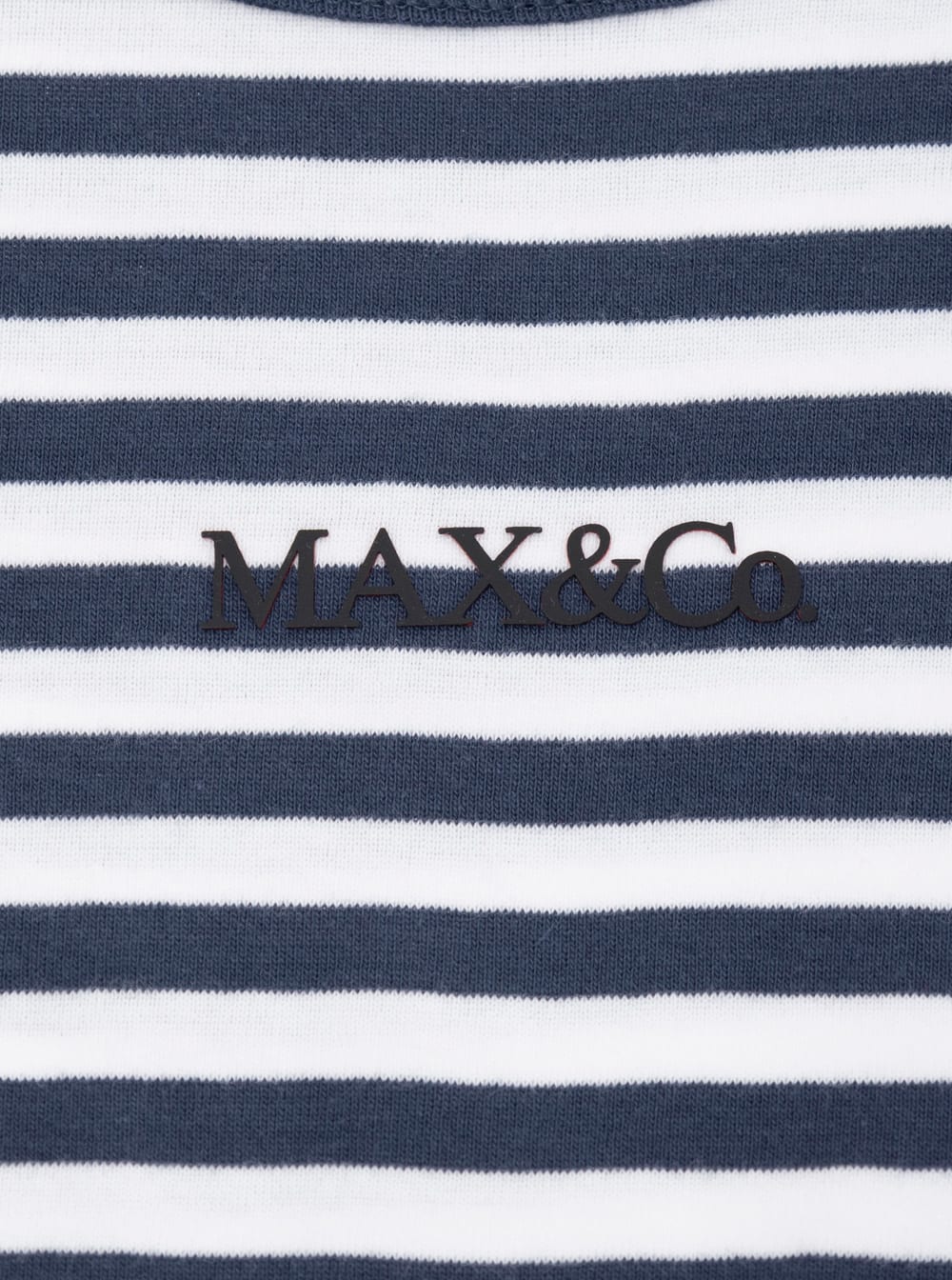 Shop Max&amp;co. Blue T-shirt With Logo Lettering On The Front And All-over Striped Motif In Cotton Girl