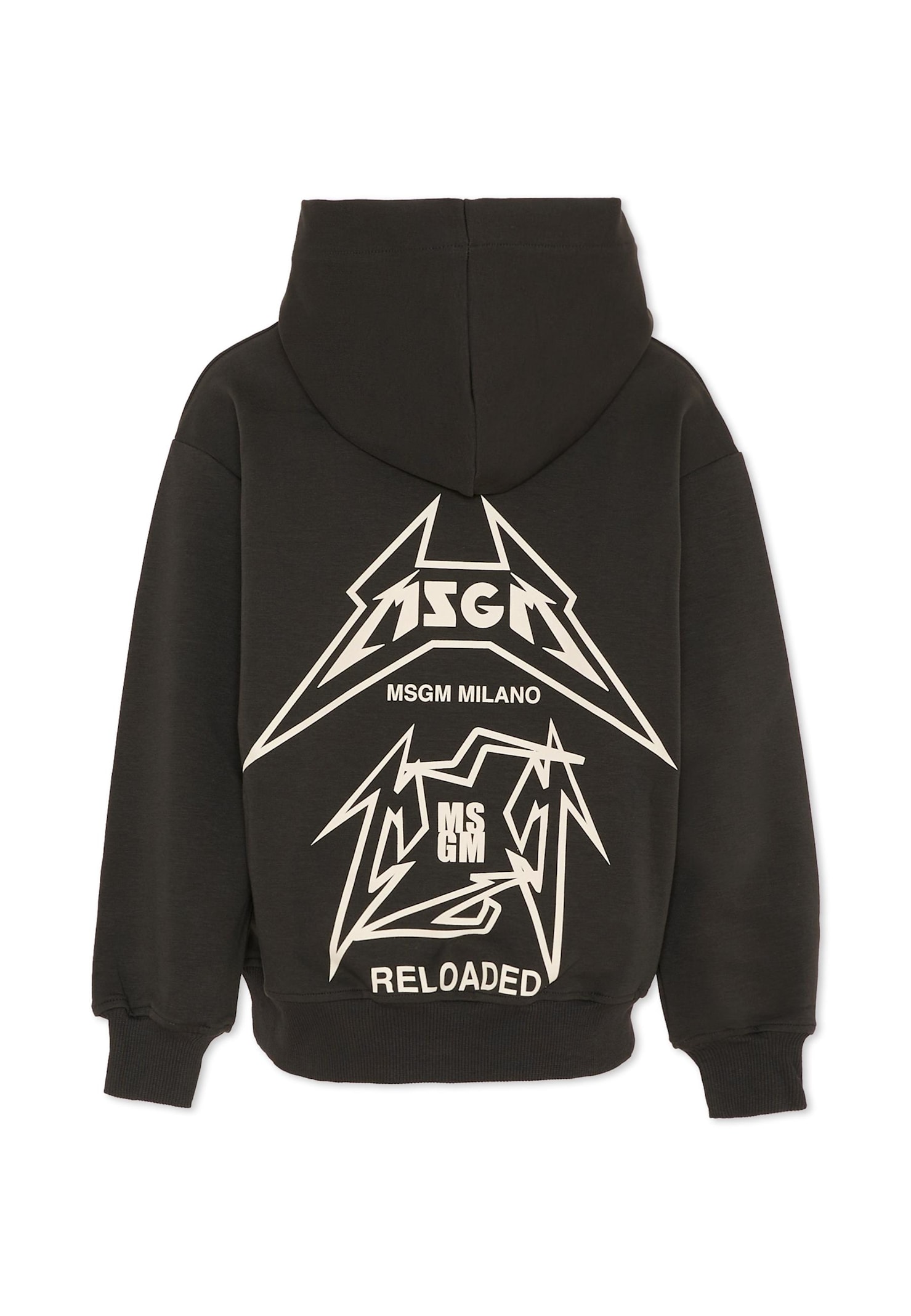 Msgm Black Sweatshirt For Girl With Logo In Black