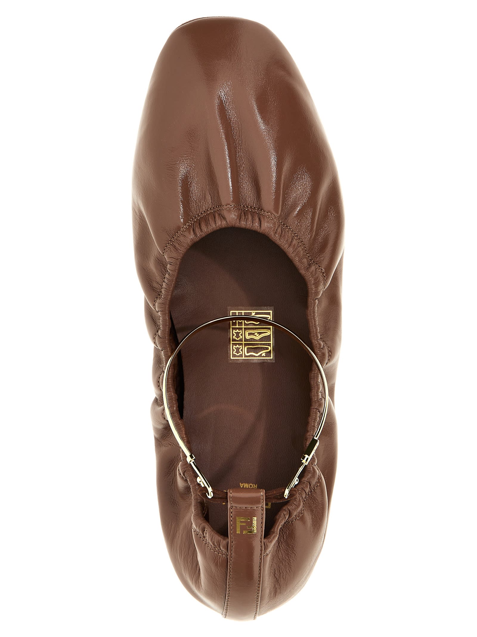 Shop Fendi Filo Ballet Flats In Brown