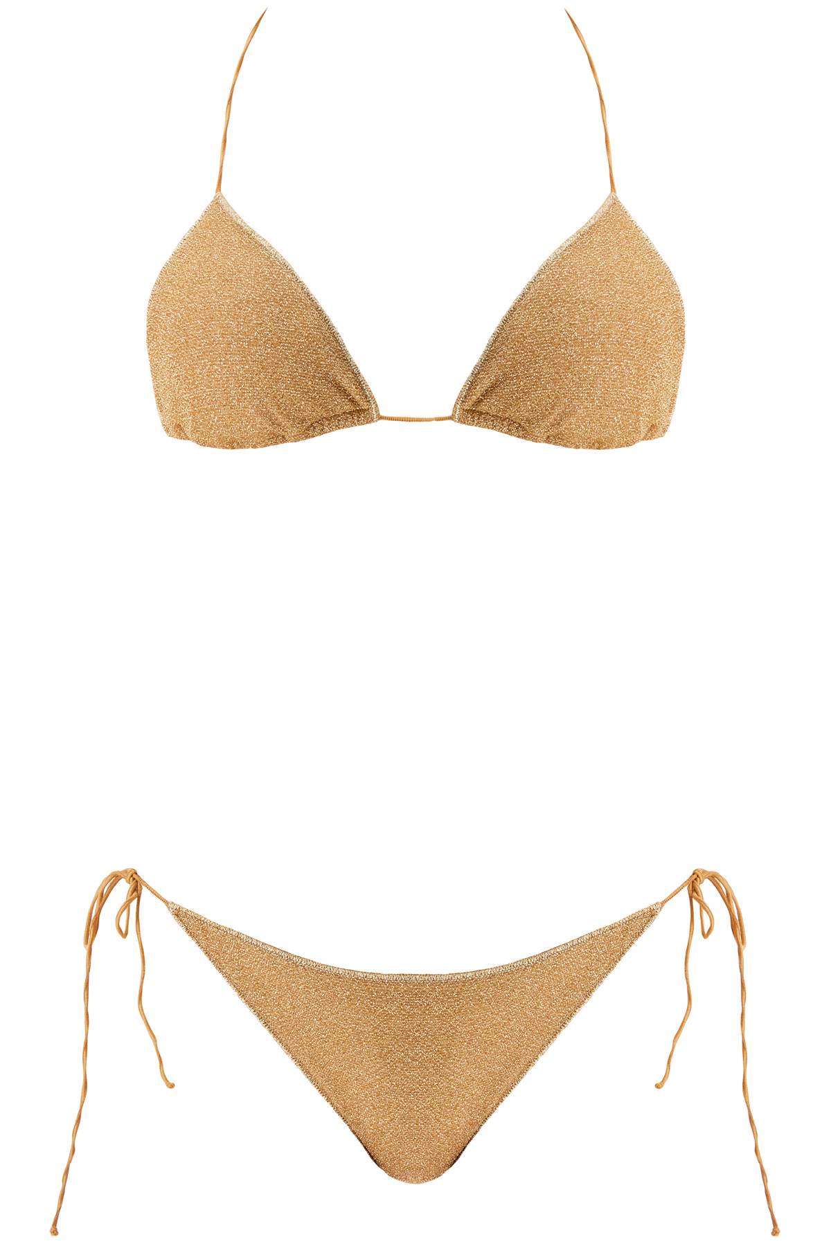 Shop Oseree Lumiã¨re Triangle Bikini Set For In Gold (gold)