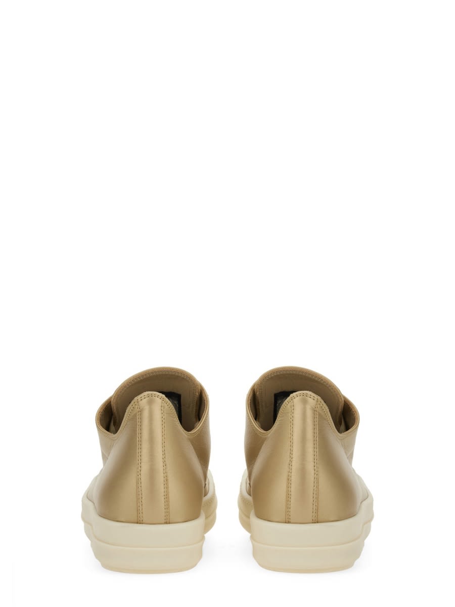 Rick Owens Lamb Leather Low-top Sneakers With Calf Leather Toe Cap
