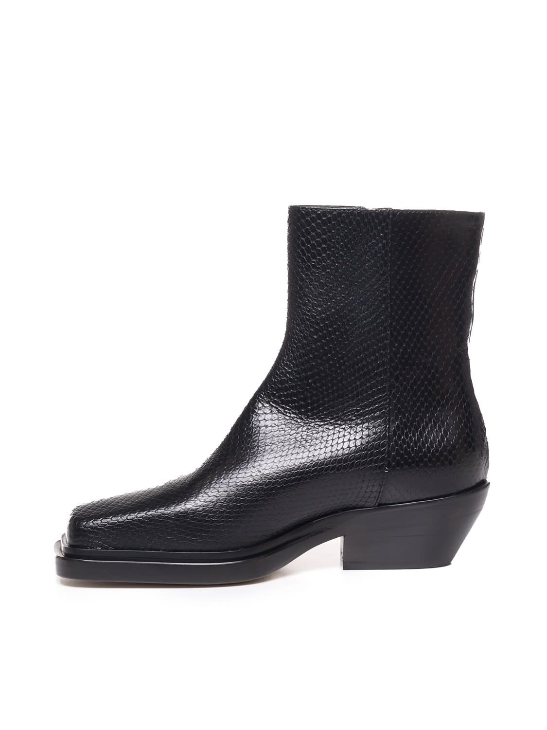 Shop Dondup Camperos In Python Effect Leather In Black