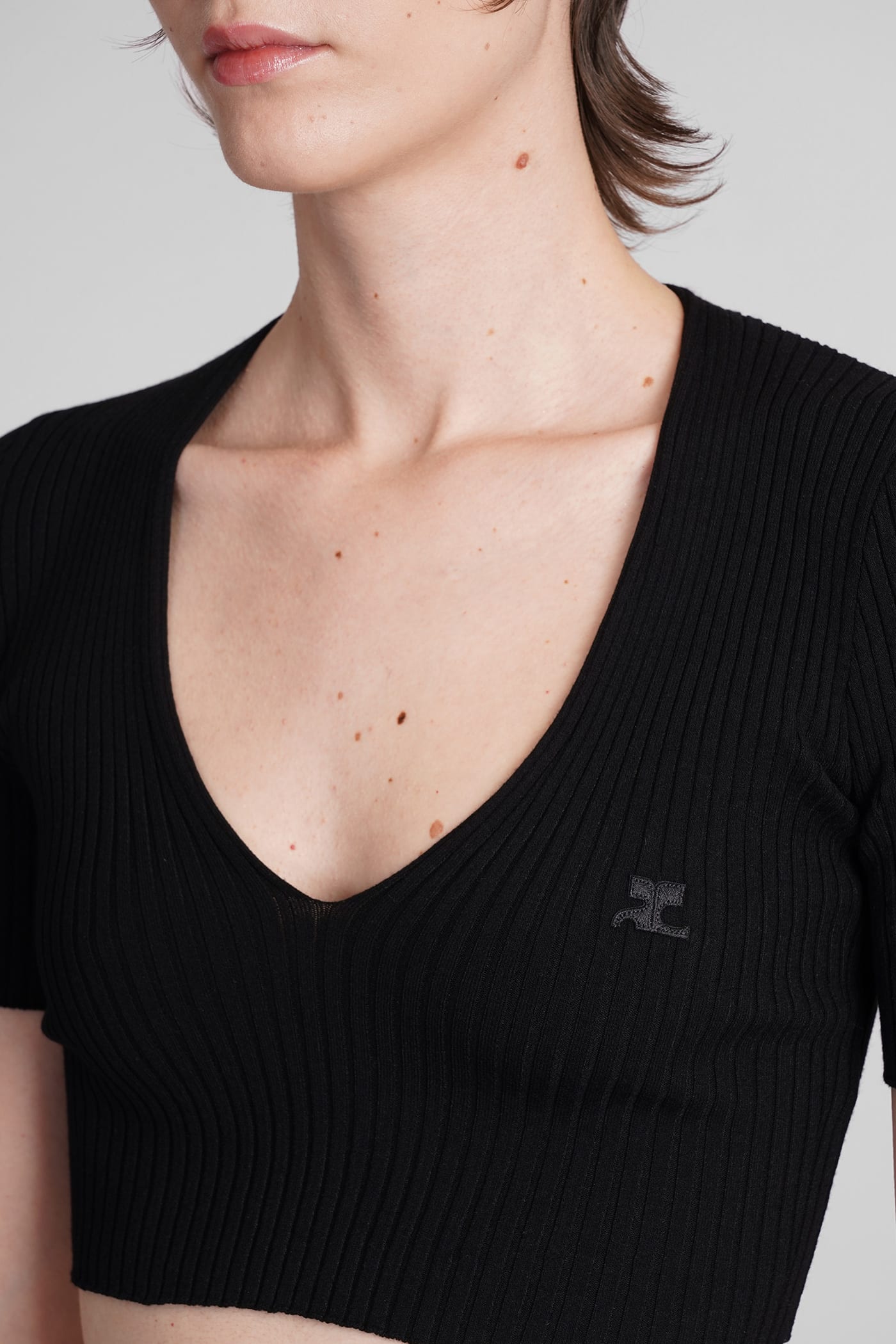 Courrèges Topwear In Black Viscose In Black