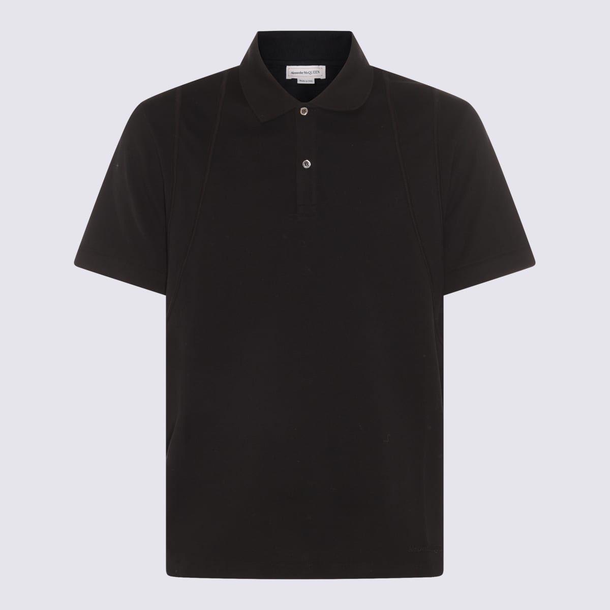 Shop Alexander Mcqueen Black Cotton Polo Shirt