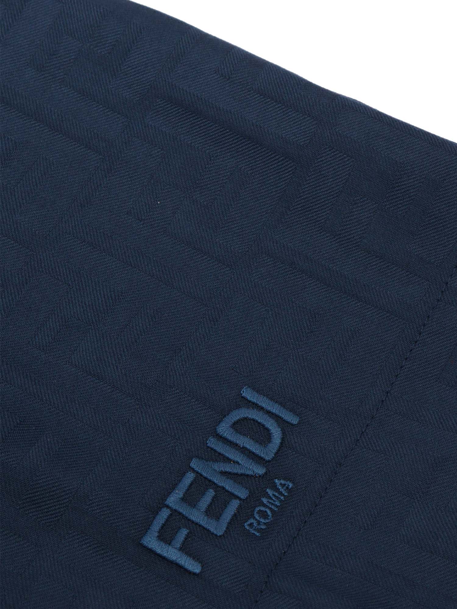 Fendi Blue Bermuda Shorts With All-over Tone-on-tone Gg Motif In Cotton Boy In Multicolor