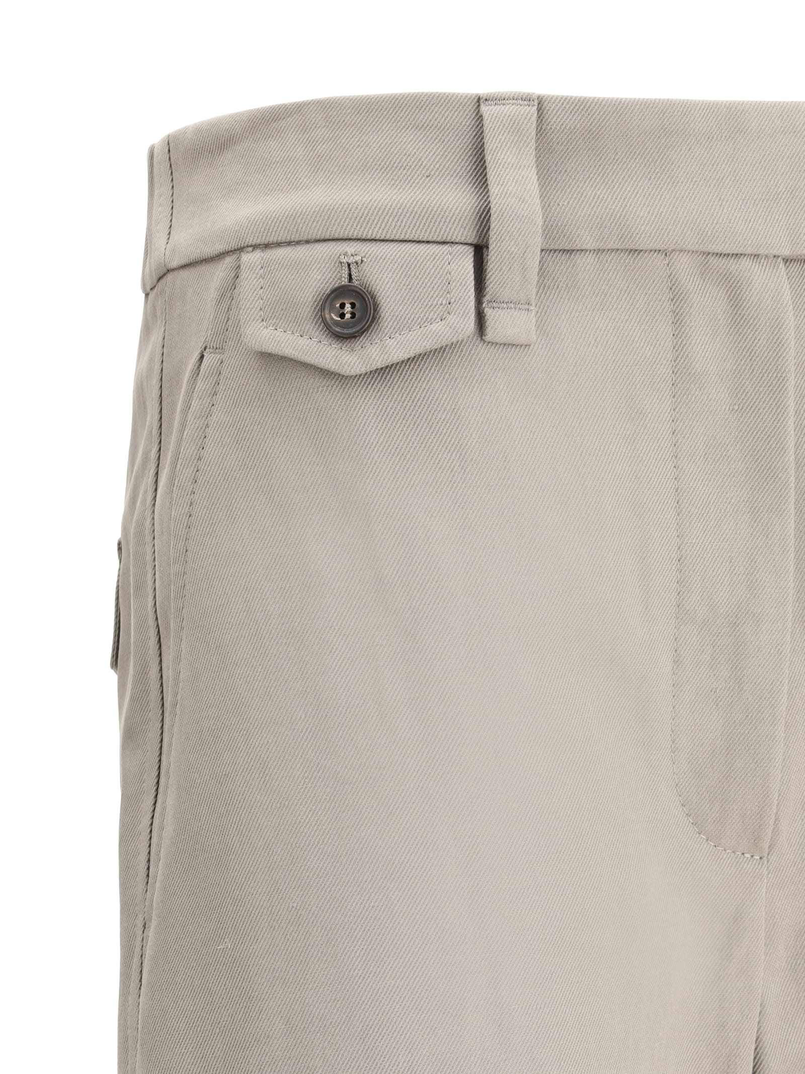 Brunello Cucinelli Twill Trousers In Fossil
