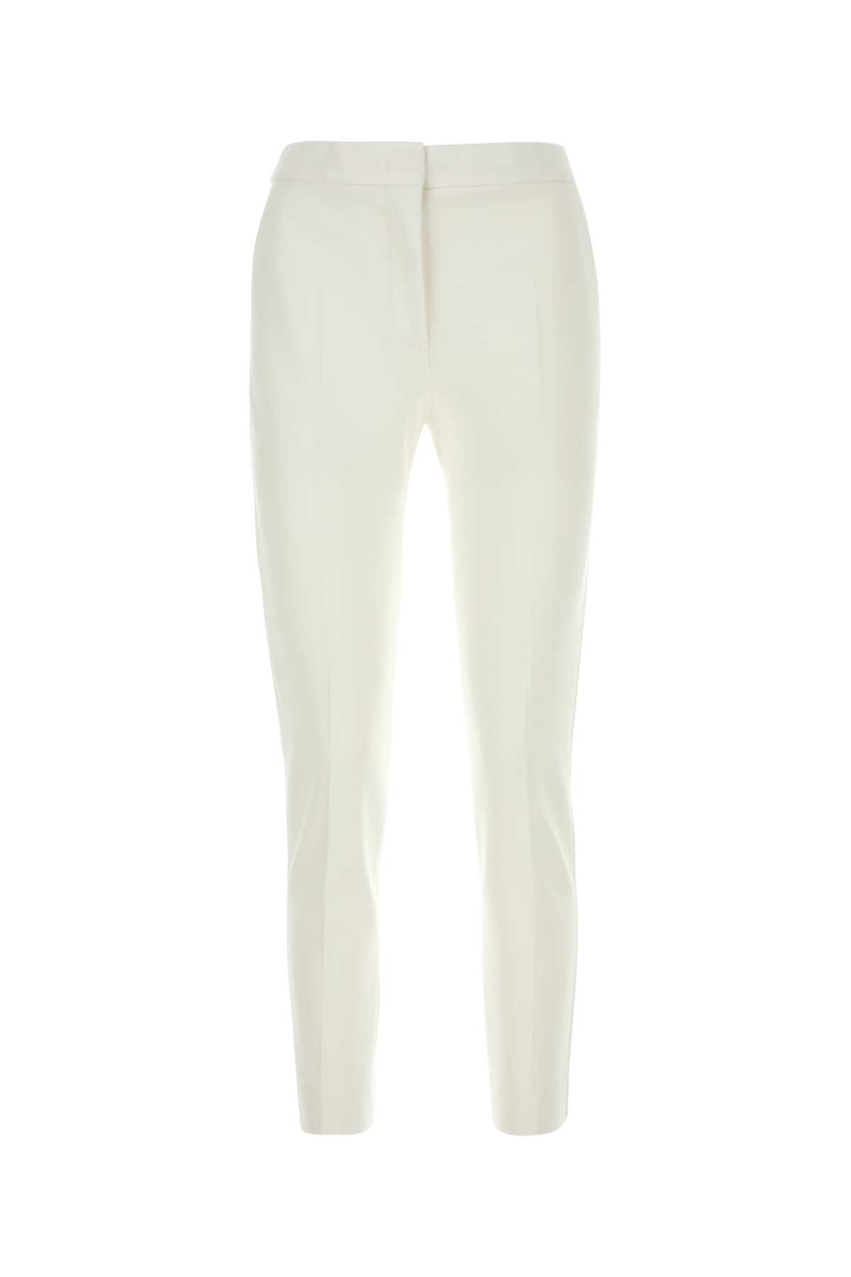 Shop Max Mara White Stretch Viscose Blend Pegno Pant In Bianco