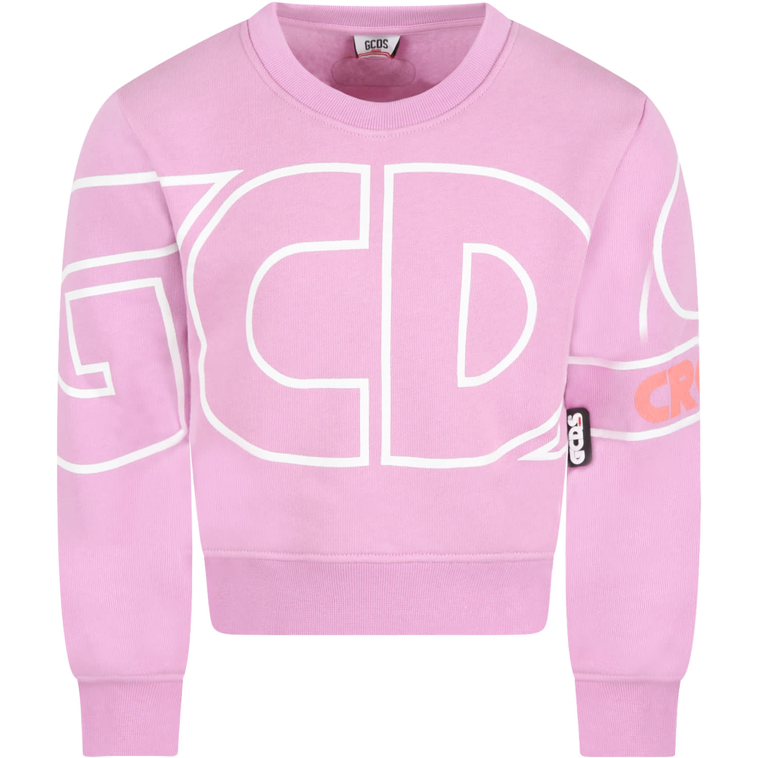 GCDS Mini Lilac Sweatshirt For Girl With Logo