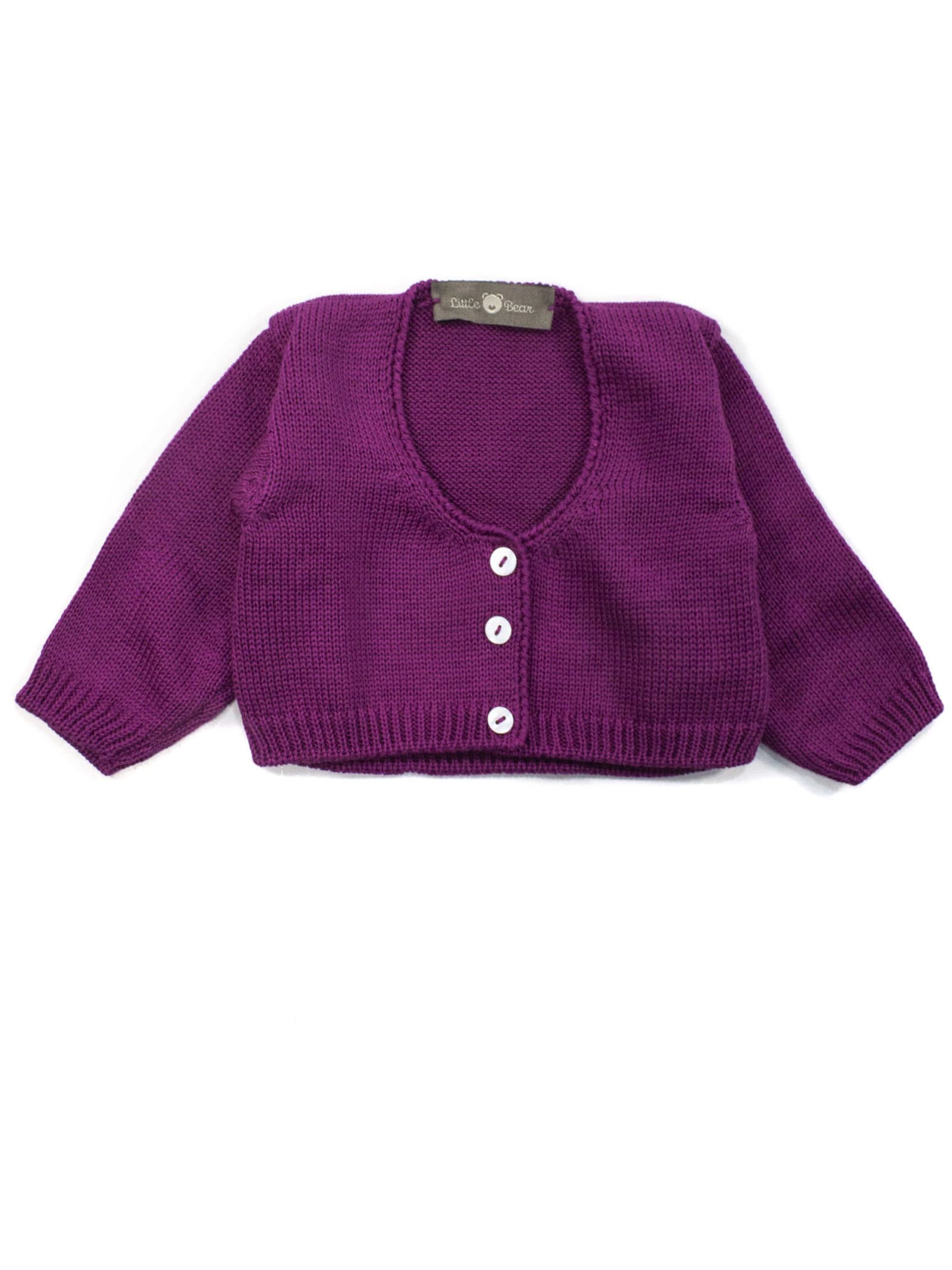 Little Bear Purple Cotton Cardigan