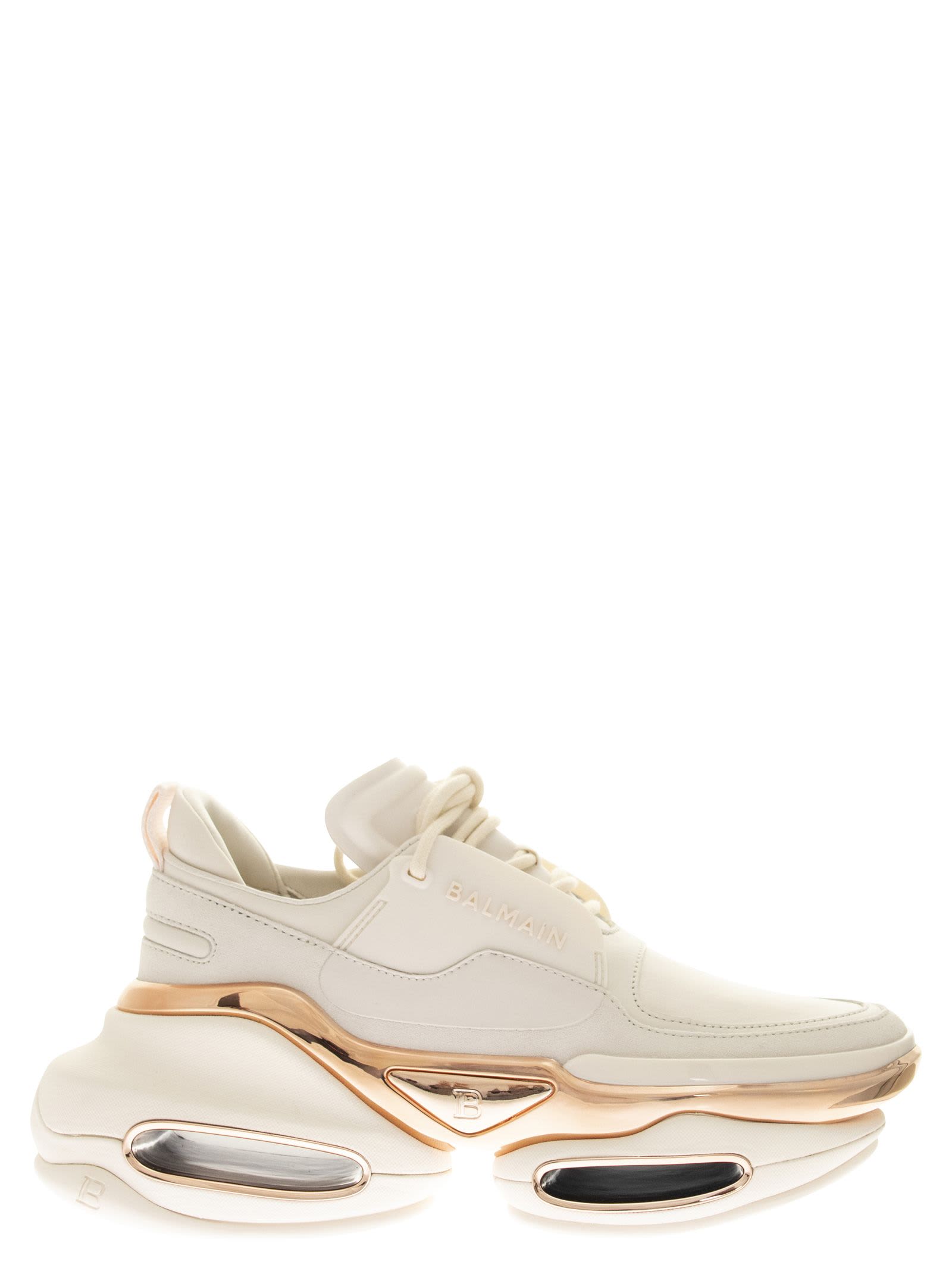 Balmain Bbold Suede And Leather Trainers