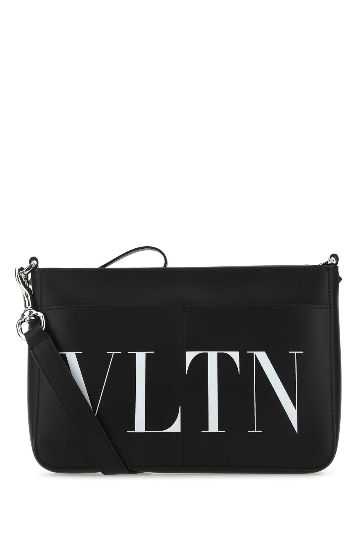 Shop Valentino Black Leather Crossbody Bag In Nerbia