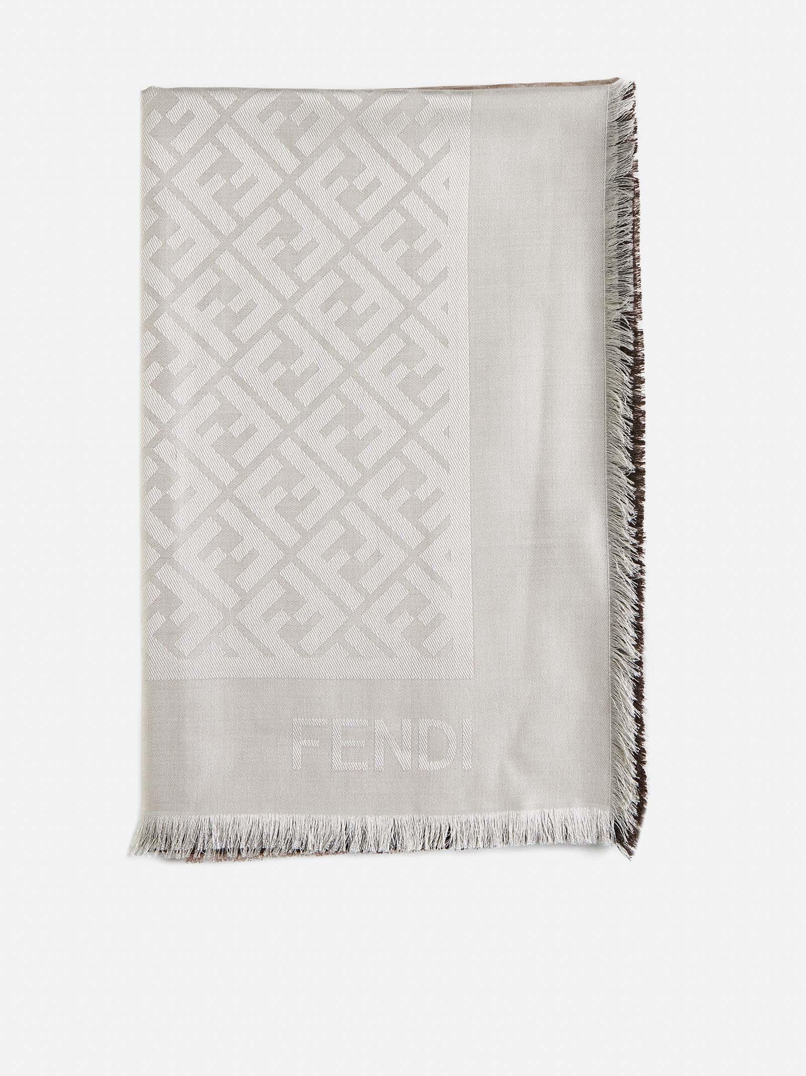Shop Fendi Ff Gradient Silk And Wool Shawl
