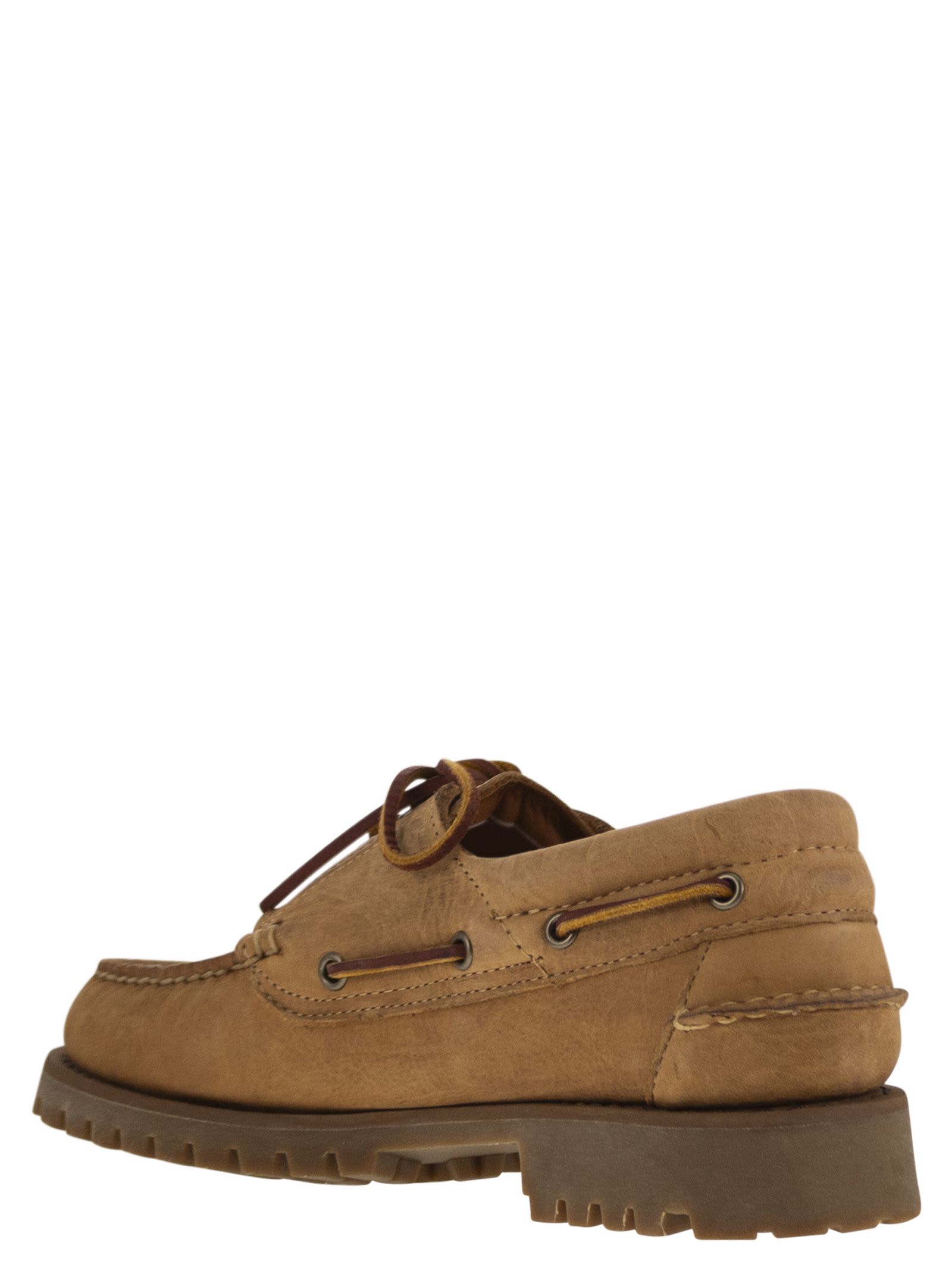 Shop Sebago Acadia - Leather Moccasin In Tobacco