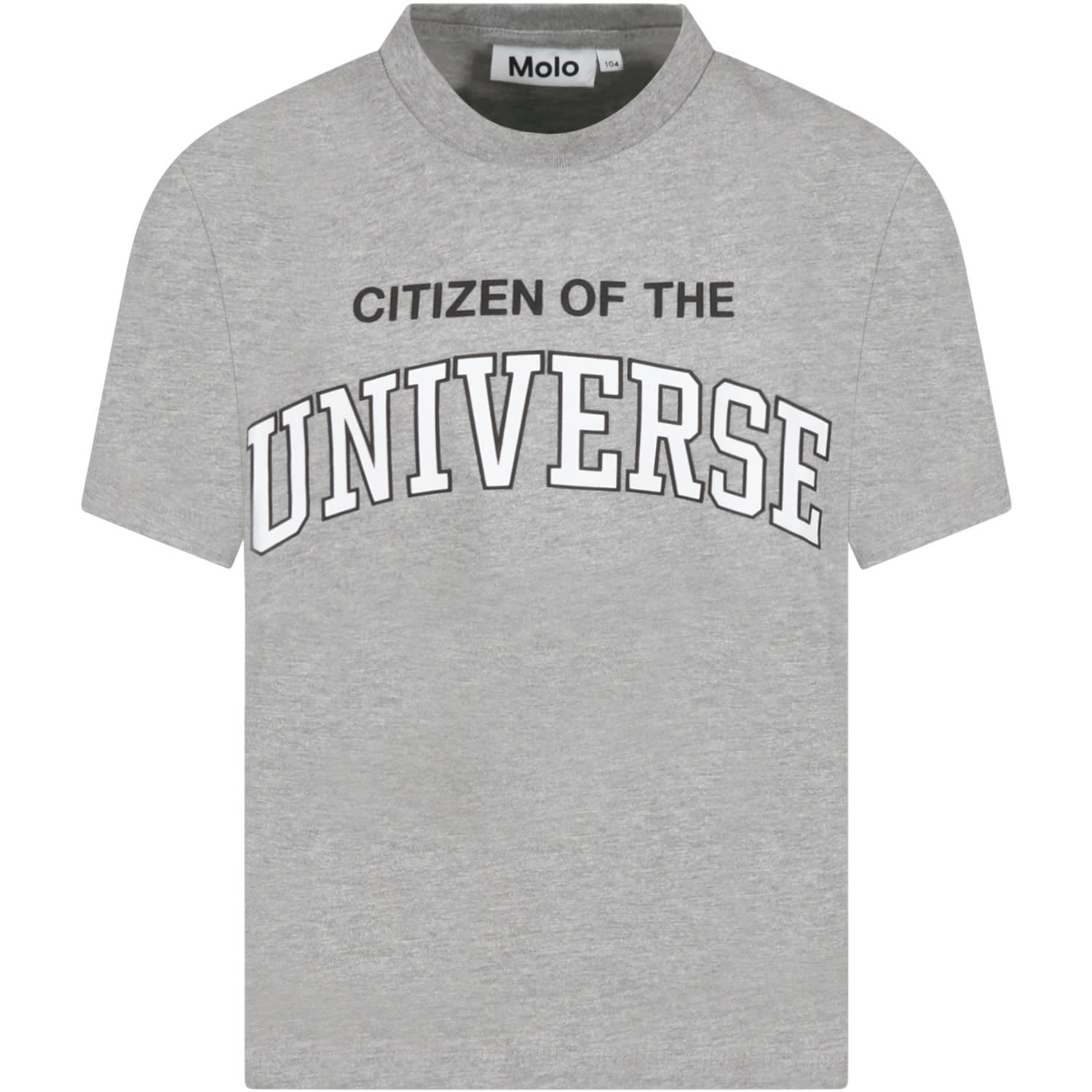 Molo Grey T-shirt For Kids With Writings