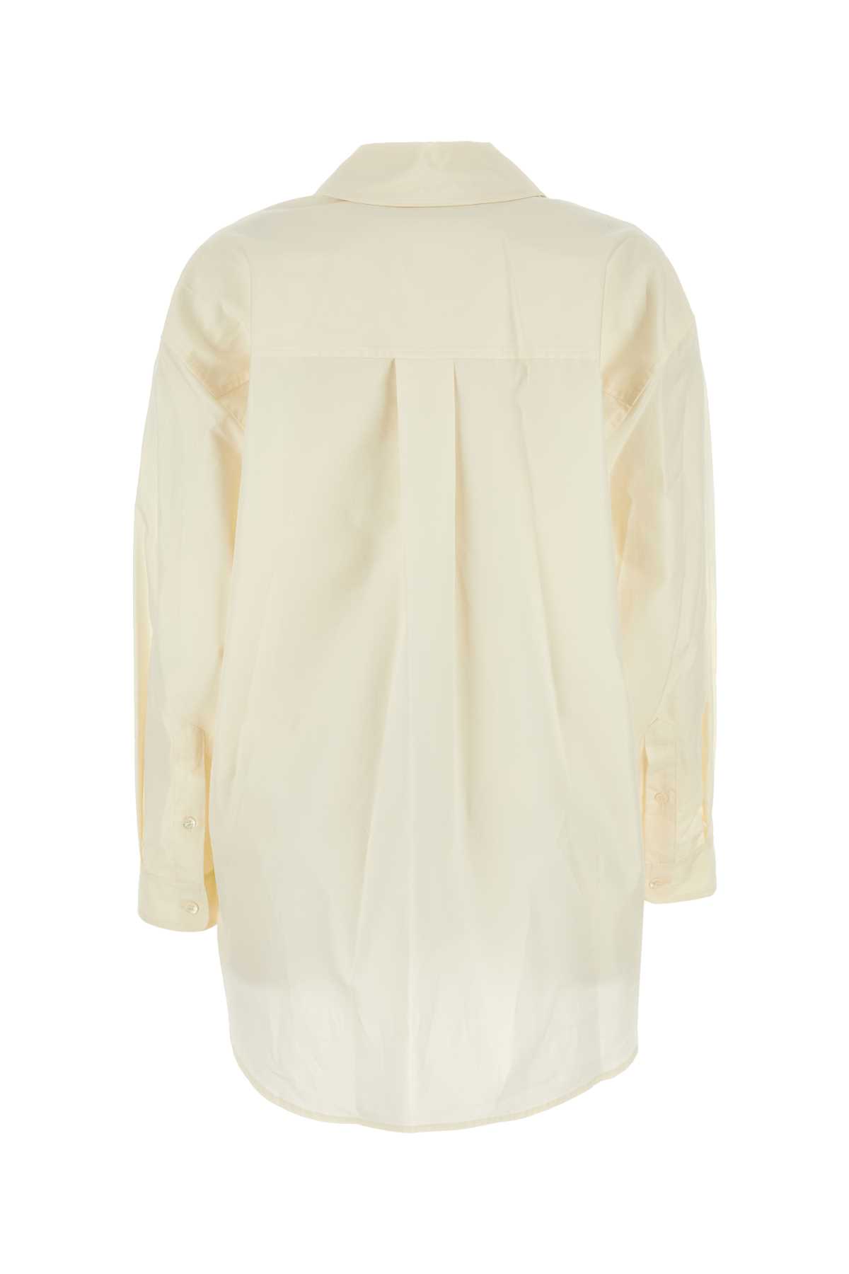 Shop Palm Angels Ivory Poplin Oversize Shirt In Butterbla