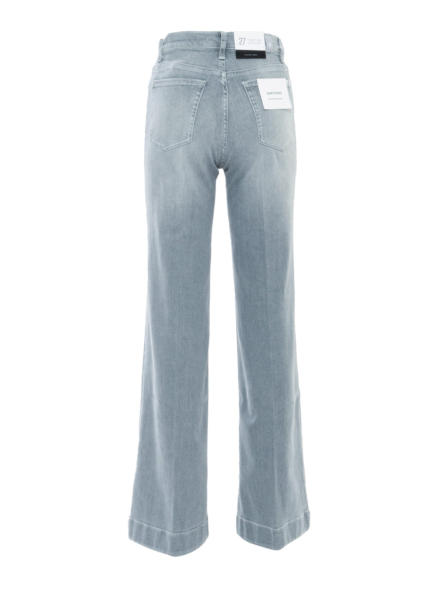 7 For All Mankind Denim Trouser In Grey