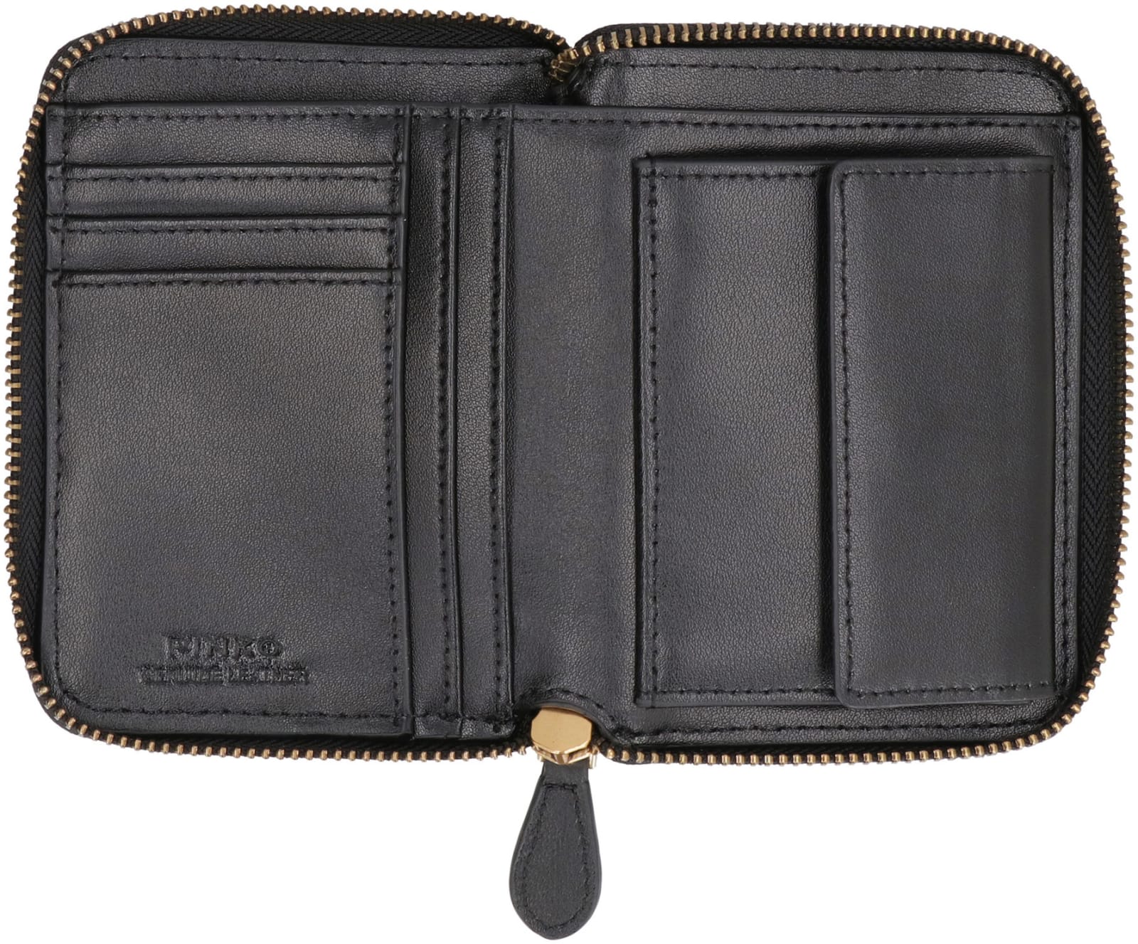 Shop Pinko Taylor Leather Zip Around Wallet In Black