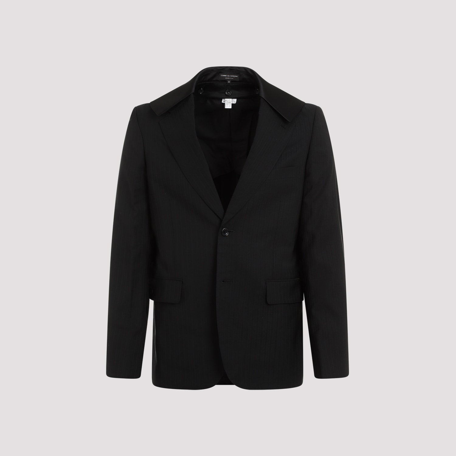 Shop Comme Des Garçons Homme Deux Wool Jacket In Black Black