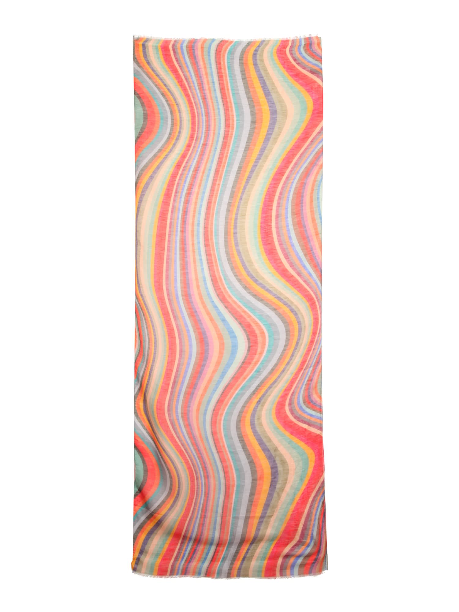 Shop Paul Smith Swirl Print Scarf In Multicolour