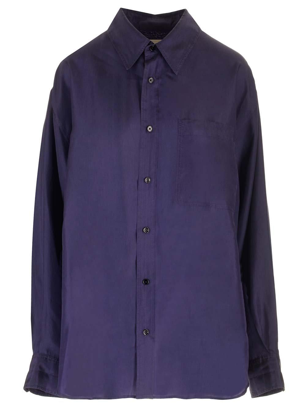 Shop Lemaire Buttoned Long-sleeved Shirt In Purple