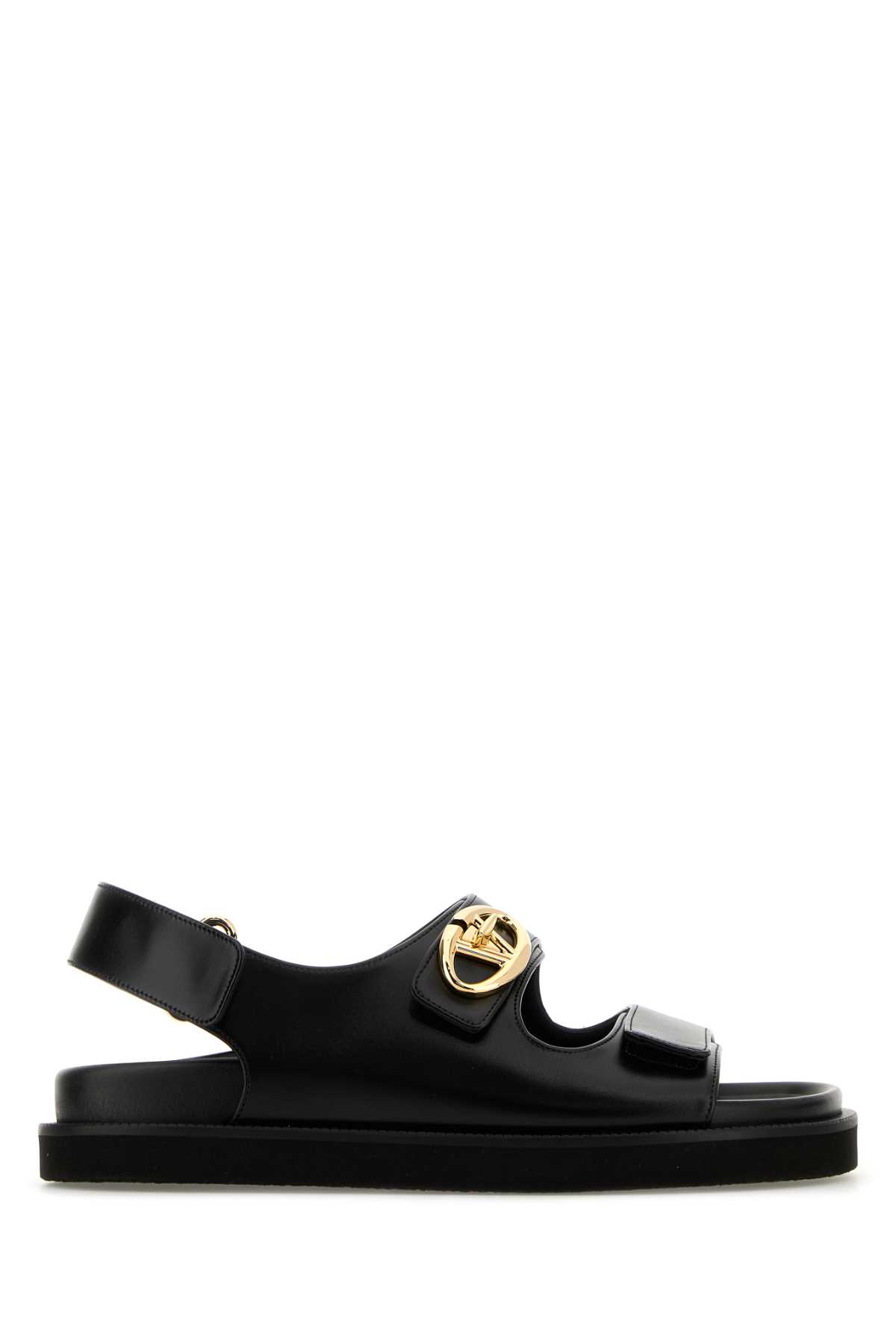 Valentino Garavani Black Leather Sandals