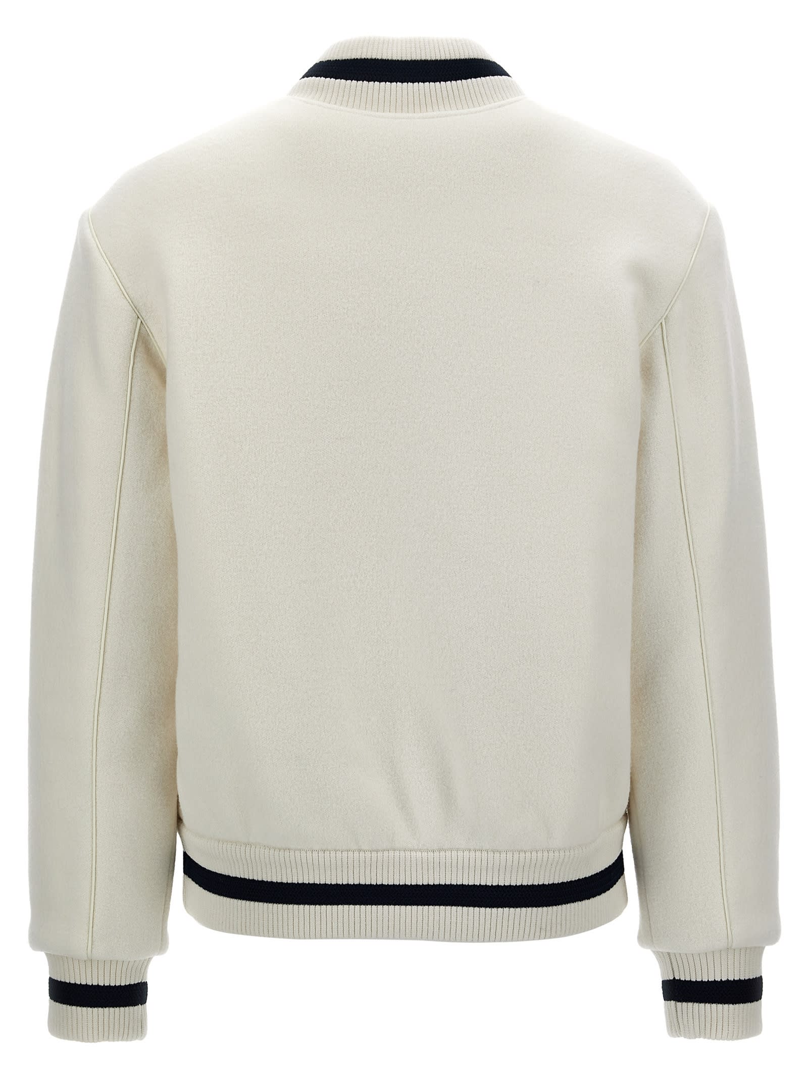 Shop Givenchy Varsity Bomber Jacket In White