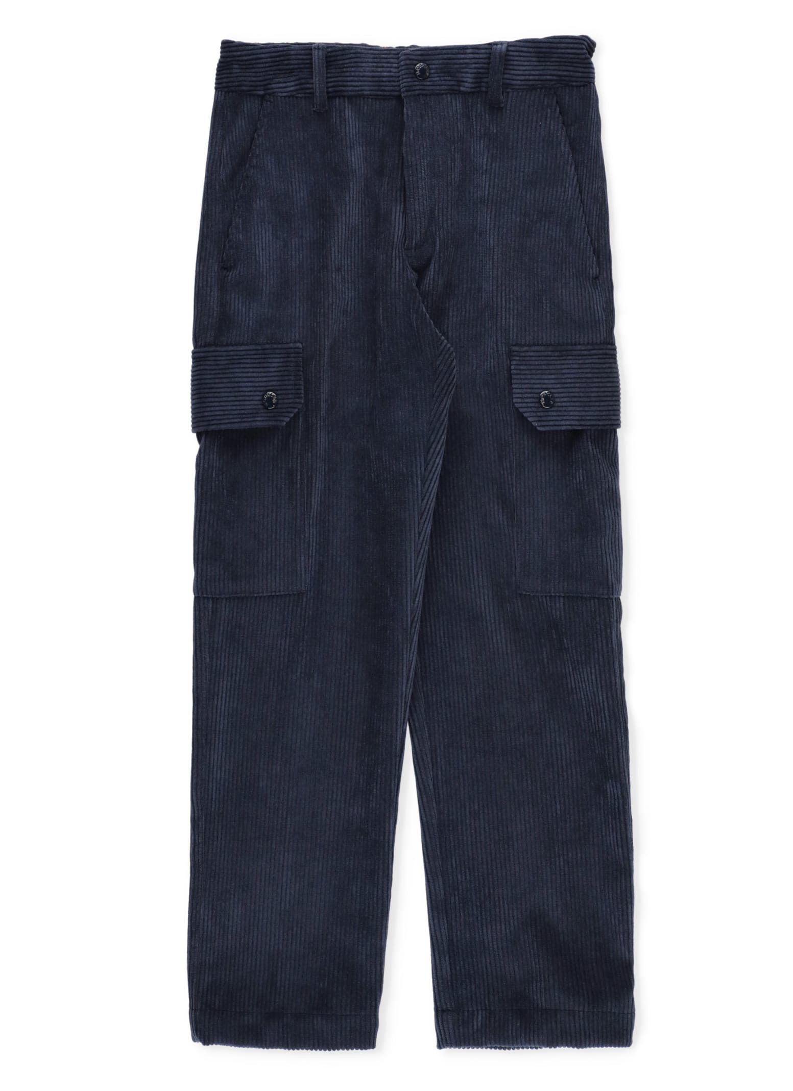 Shop Moncler Corduroy Cargo Trousers In Blue