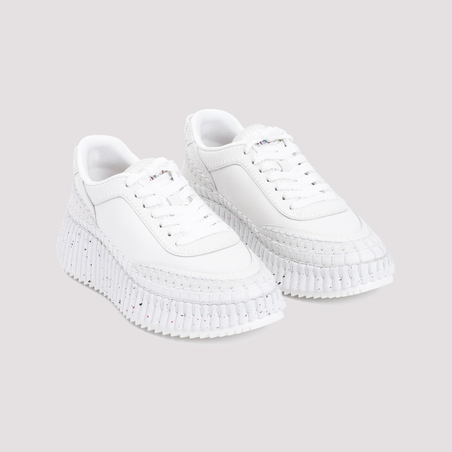 Shop Chloé Nama Sneakers In Brilliant White