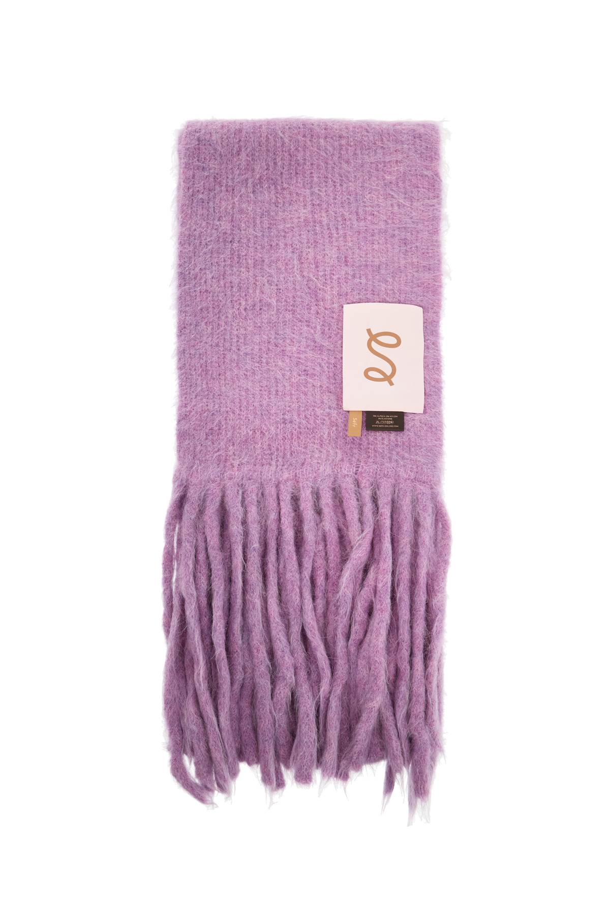 Shop Séfr Fuzzy Scarf In Malbec (purple)