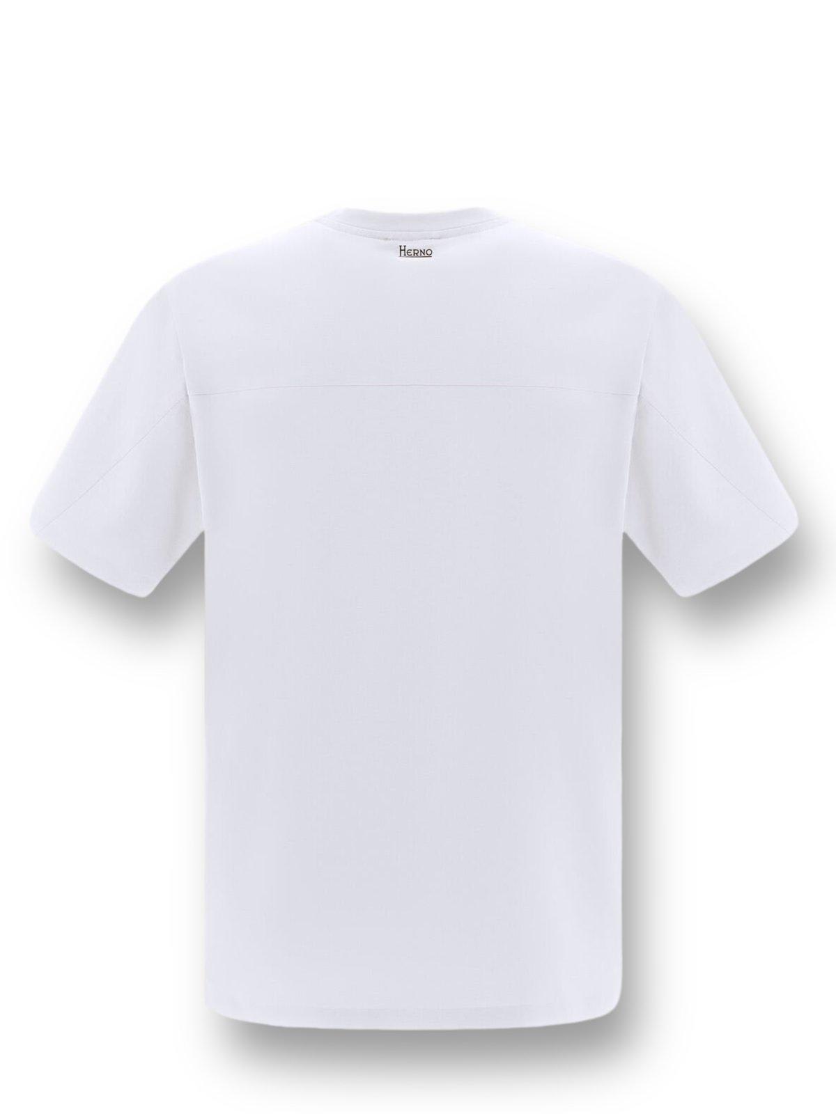 Shop Herno Short Sleeved Crewneck T-shirt  In White