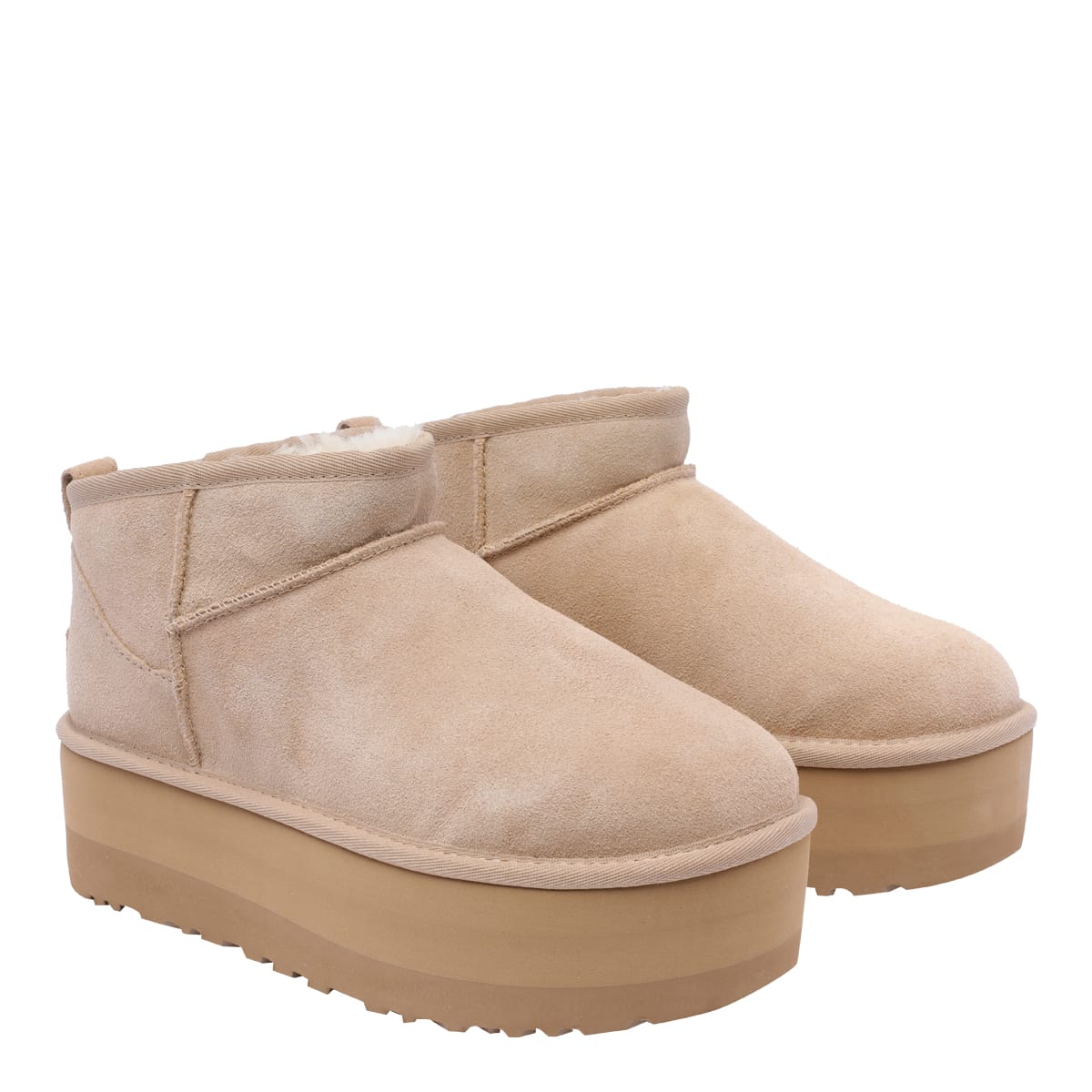 Ugg Classic Ultra Mini 1135092-san Platform Boots Women Sand Suede Comfort Ankle