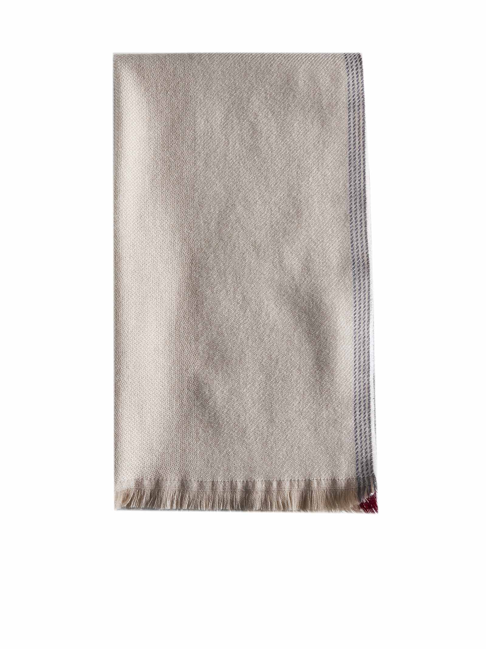 Shop Brunello Cucinelli Scarf In Sabbia Falò Grigio Scuro