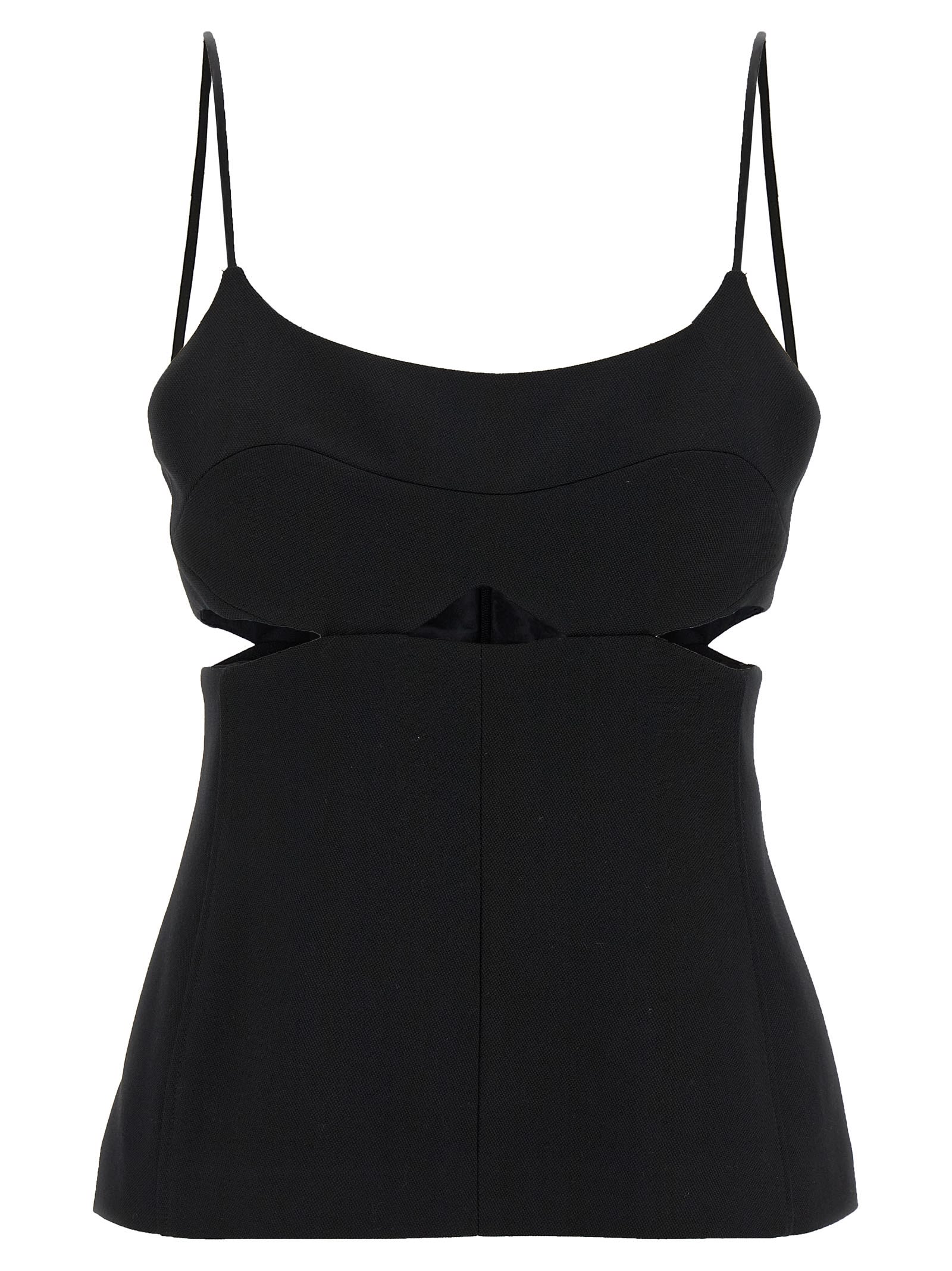 Victoria Beckham Cami Top With Cut-out Design And Spaghetti Straps In Black
