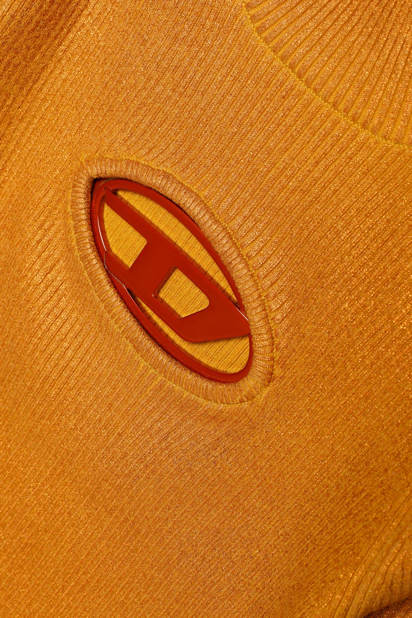 Shop Diesel Kmarcella Knitwear Metallic Effect Ribbed Knit In Arancione
