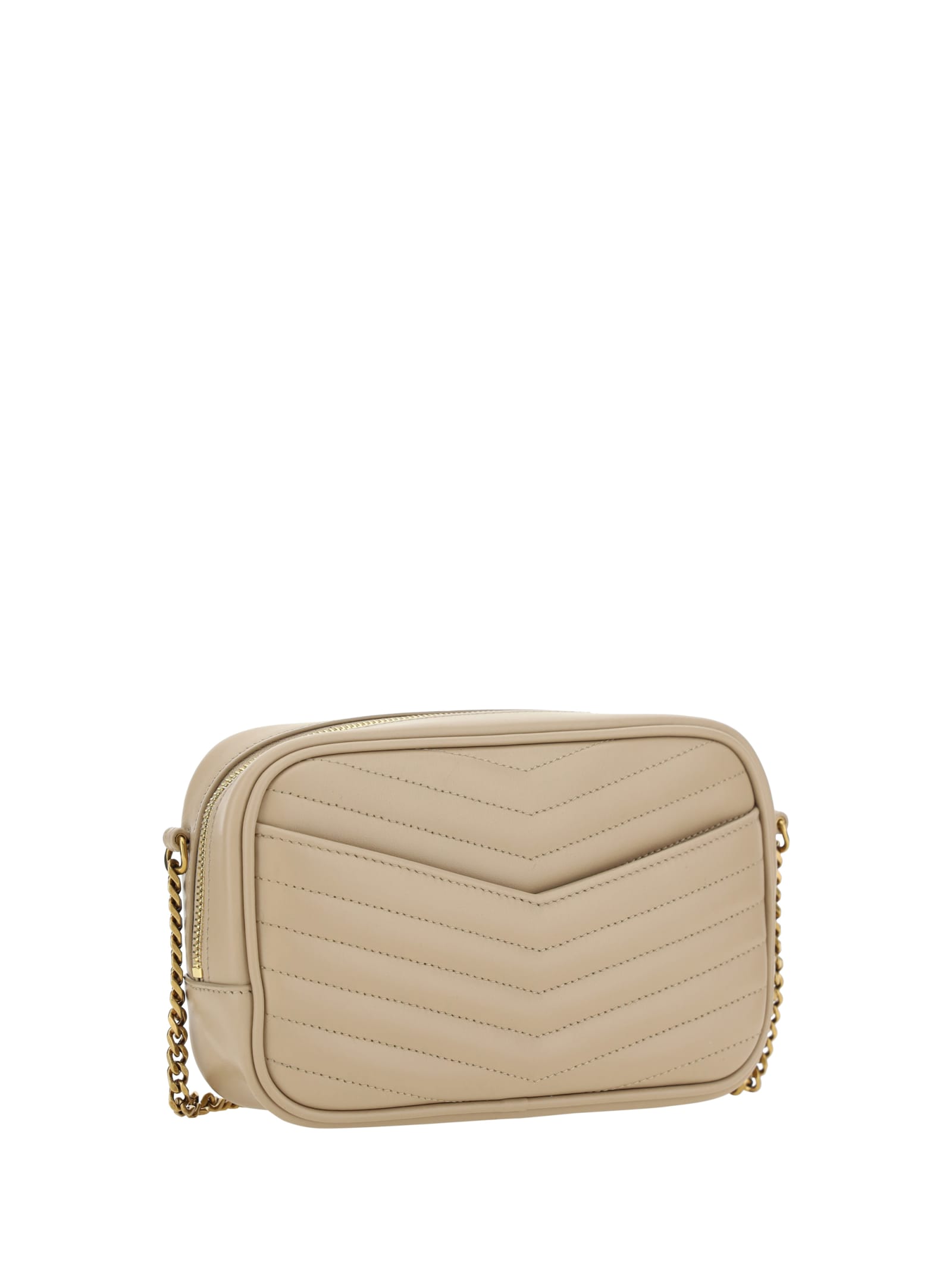 Saint Laurent Quilted Leather Mini Bag In Brown