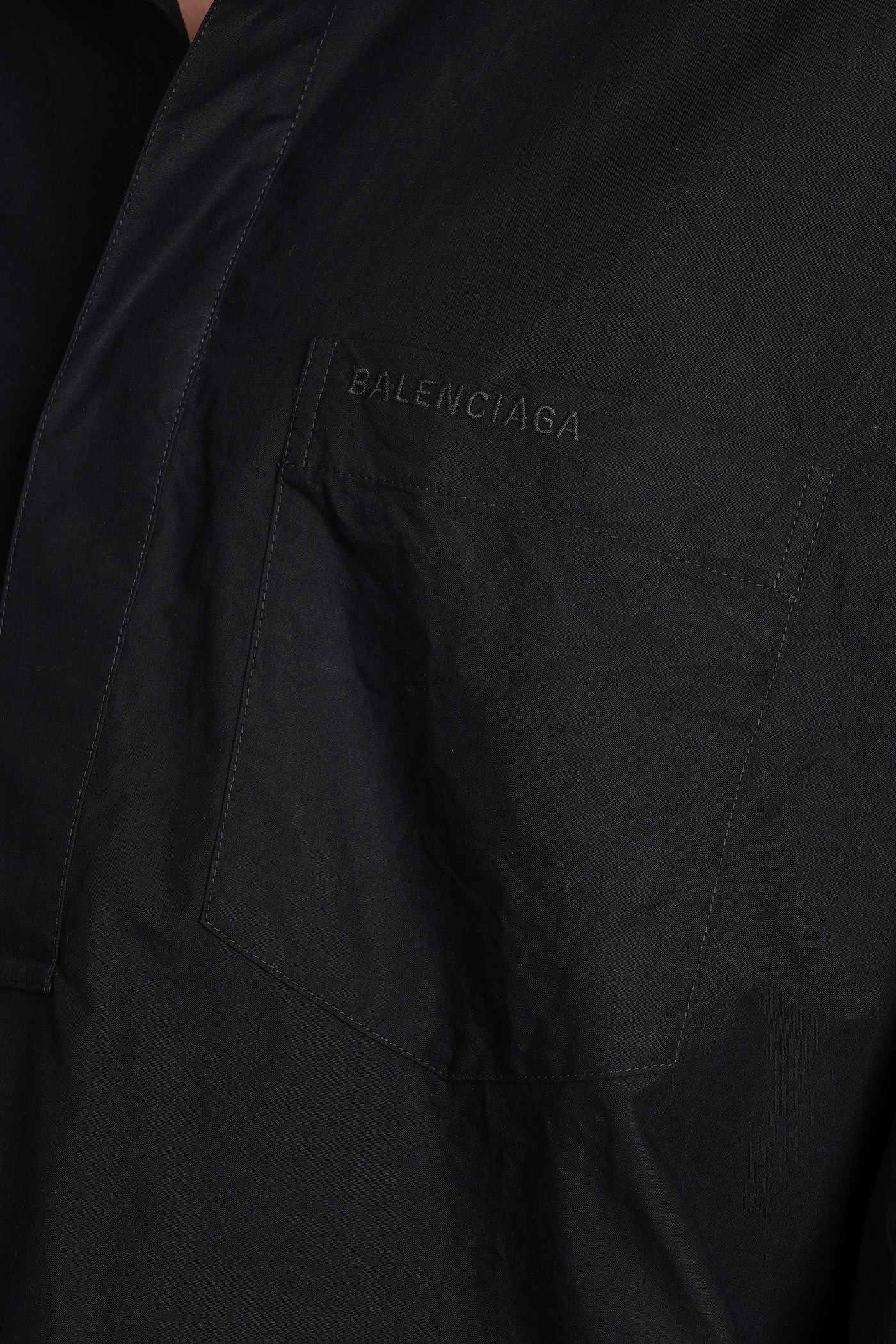 Shop Balenciaga Blouse In Black Cotton