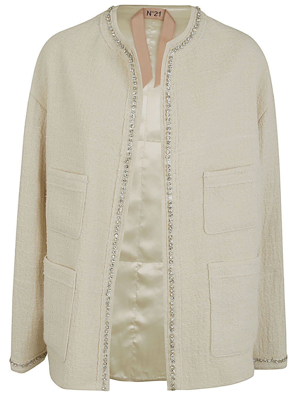 Shop N°21 Oversize Tweed Jacket In Ecru