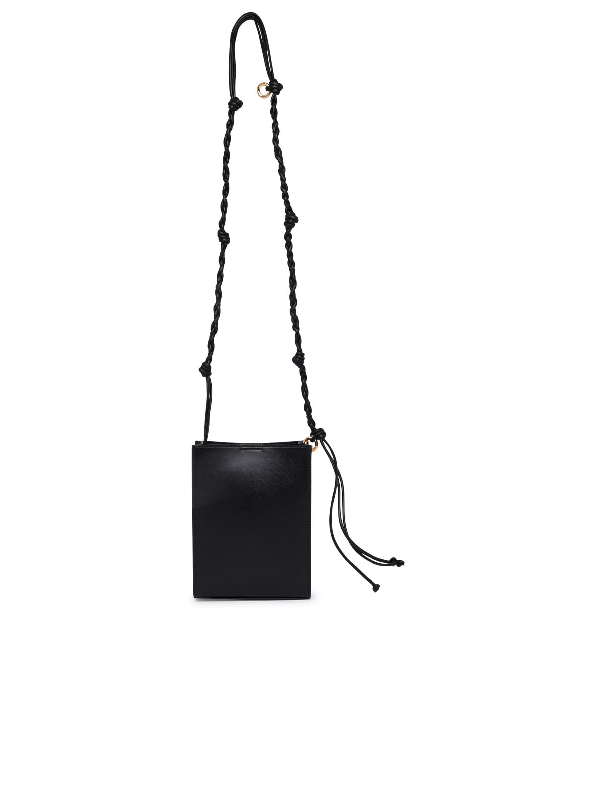 Shop Jil Sander Tangle Ring Crossbody Bag In Black Leather