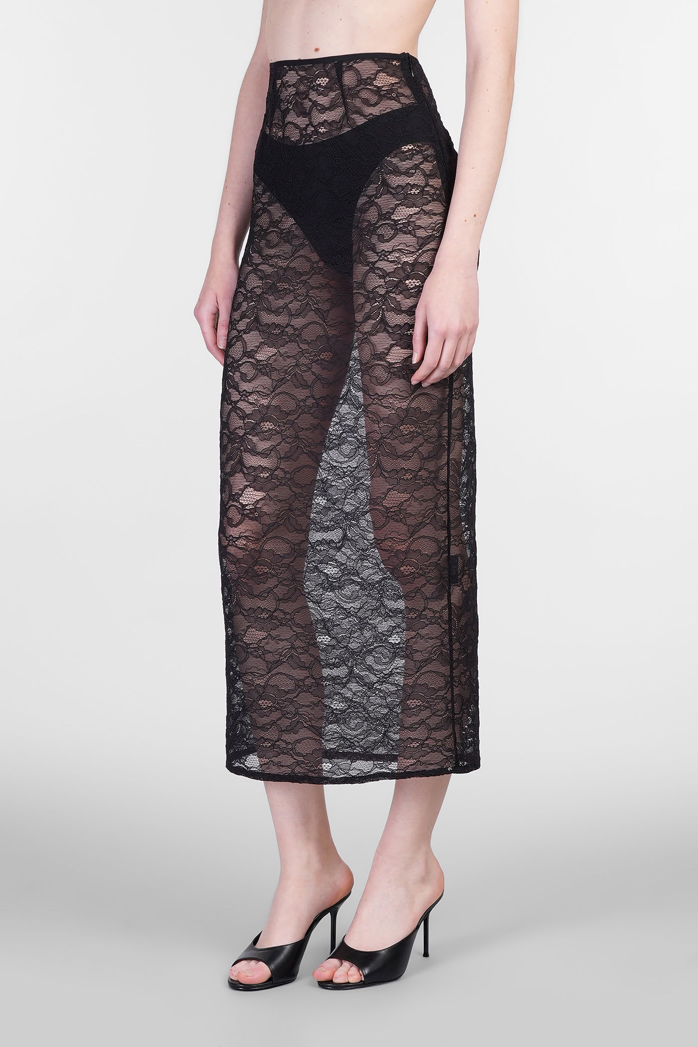 Laneus Skirt In Black Polyamide