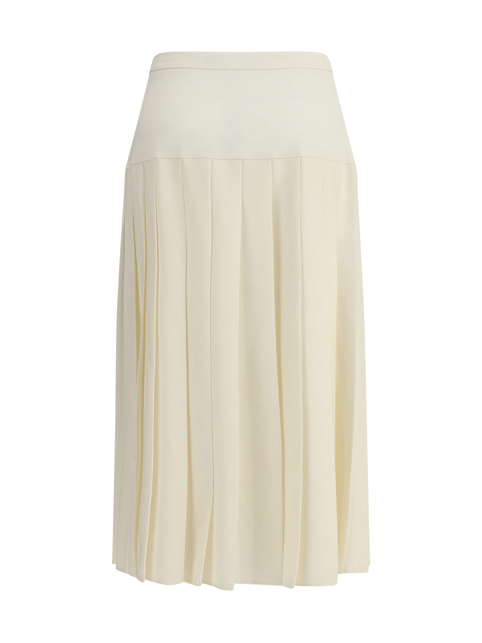 Alessandra Rich Pleated Midi Skirt In Neutral