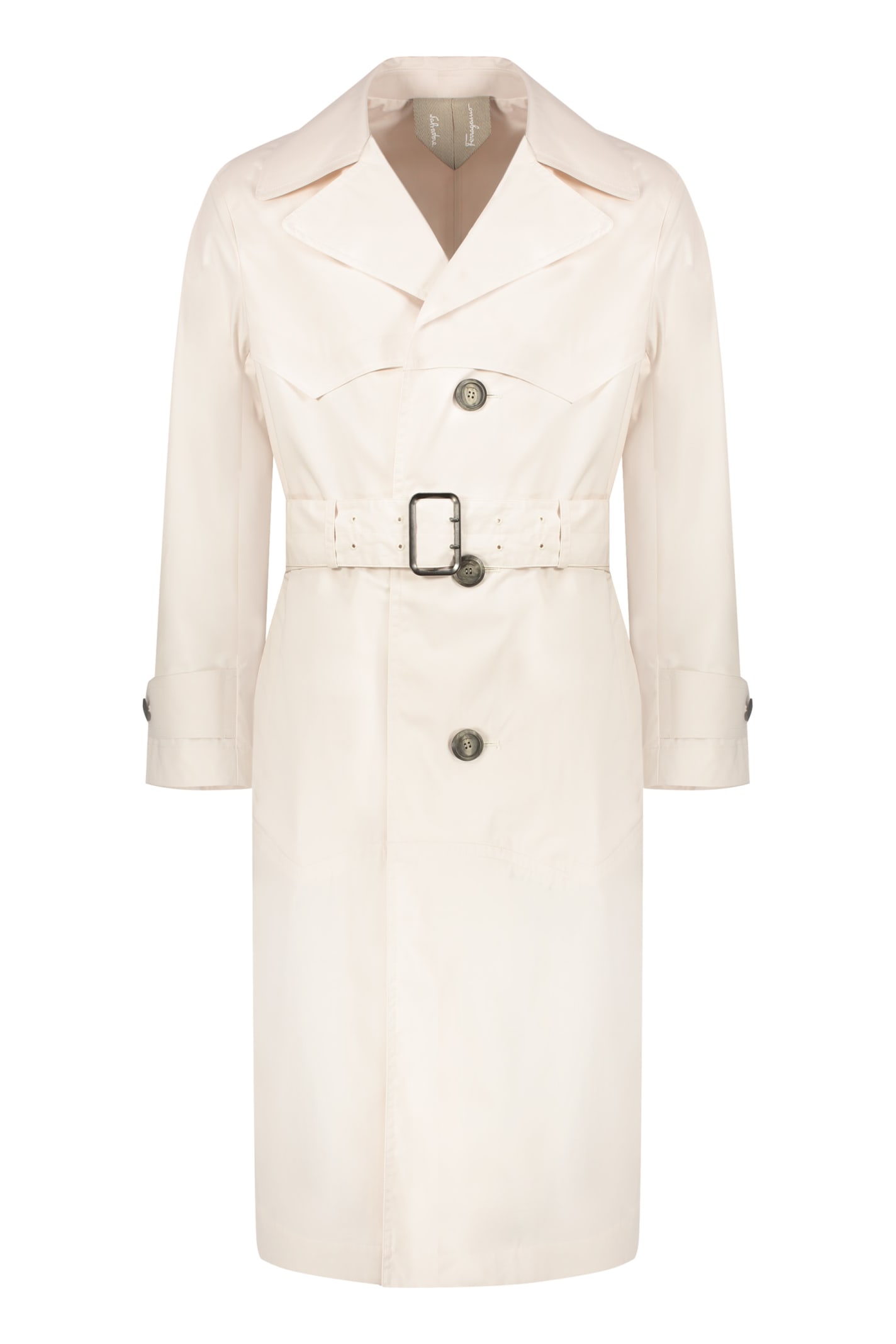 Shop Ferragamo Cotton Trench Coat In White