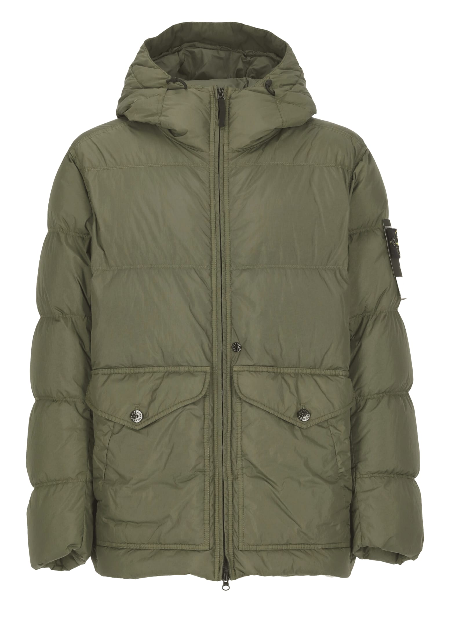 STONE ISLAND LOGOED DOWN JACKET 