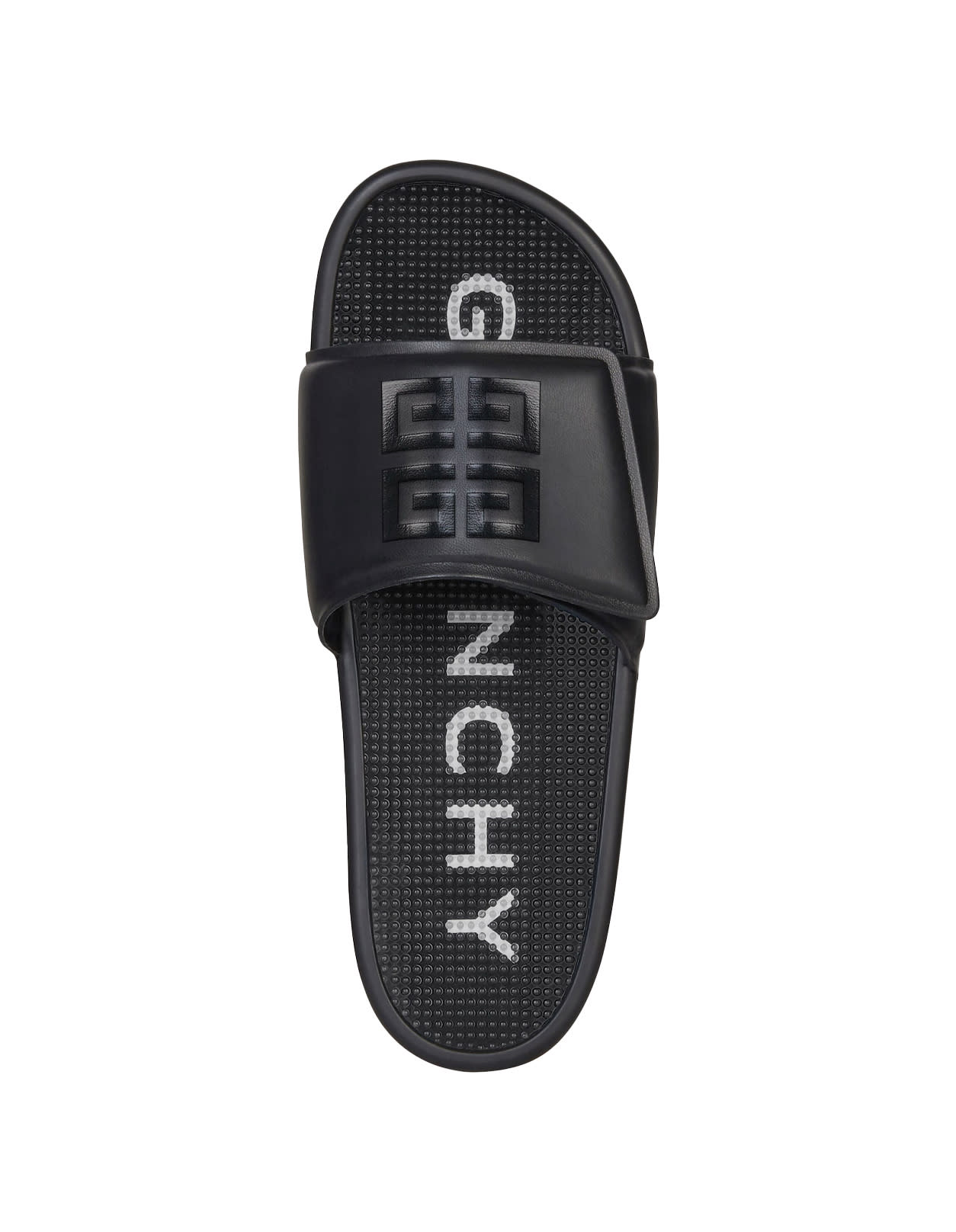 Shop Givenchy Flat Slide Sandals In Black Synthetic Leather