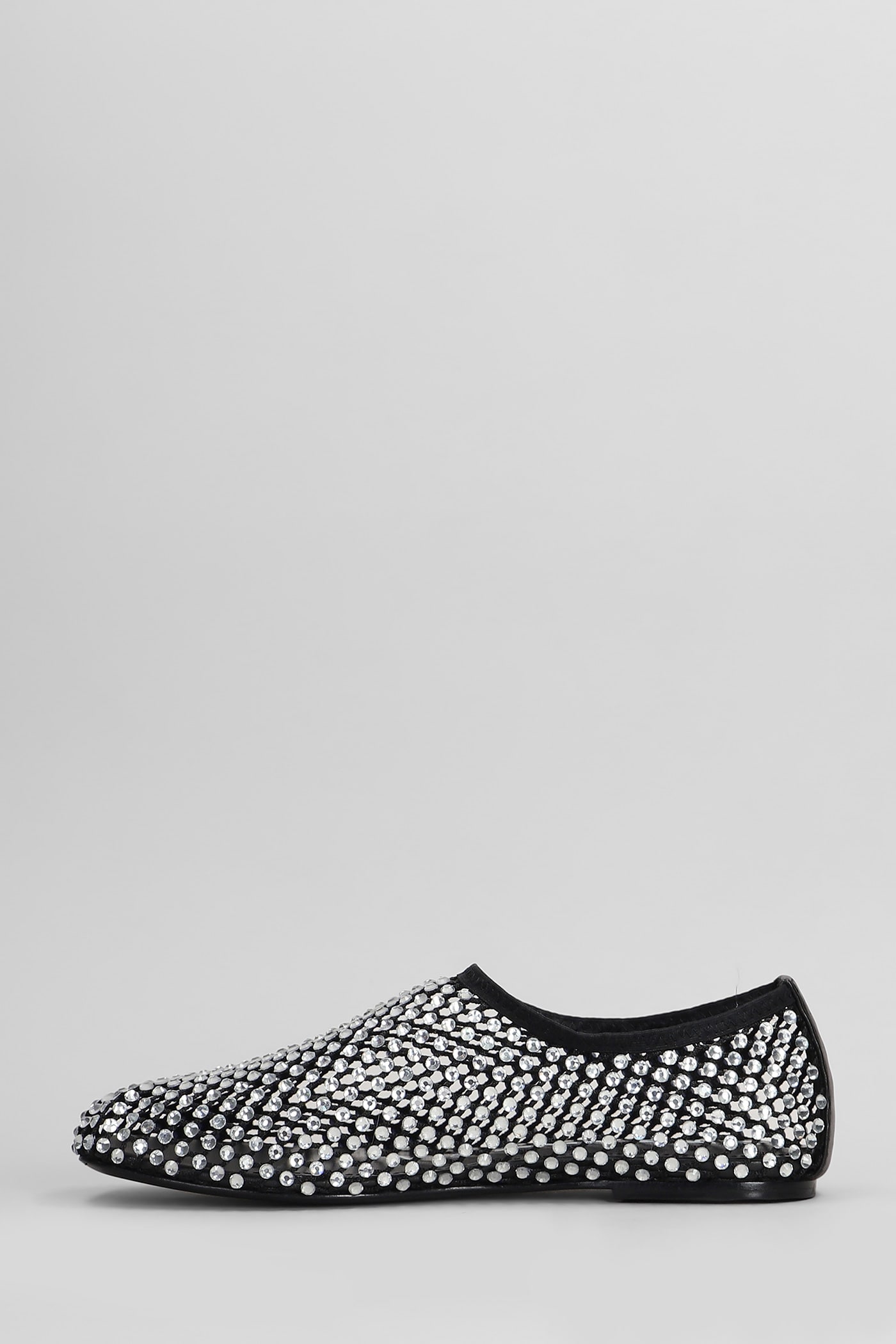 STRATEGIA BALLET FLATS IN BLACK LEATHER