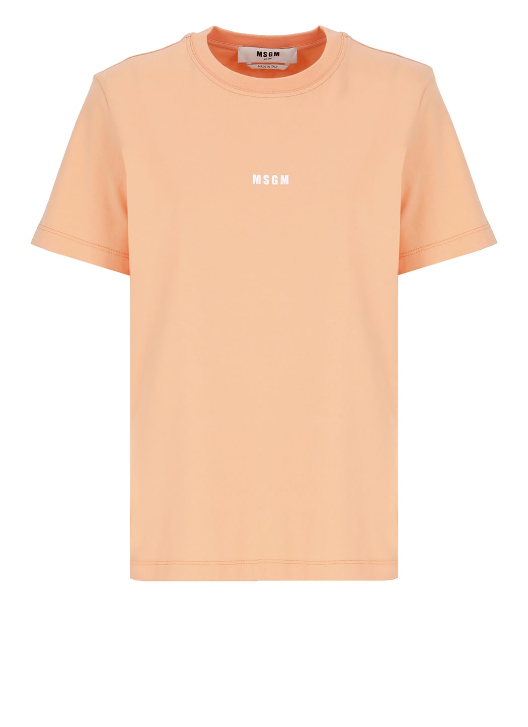 Msgm Logo-print Cotton T-shirt In Orange